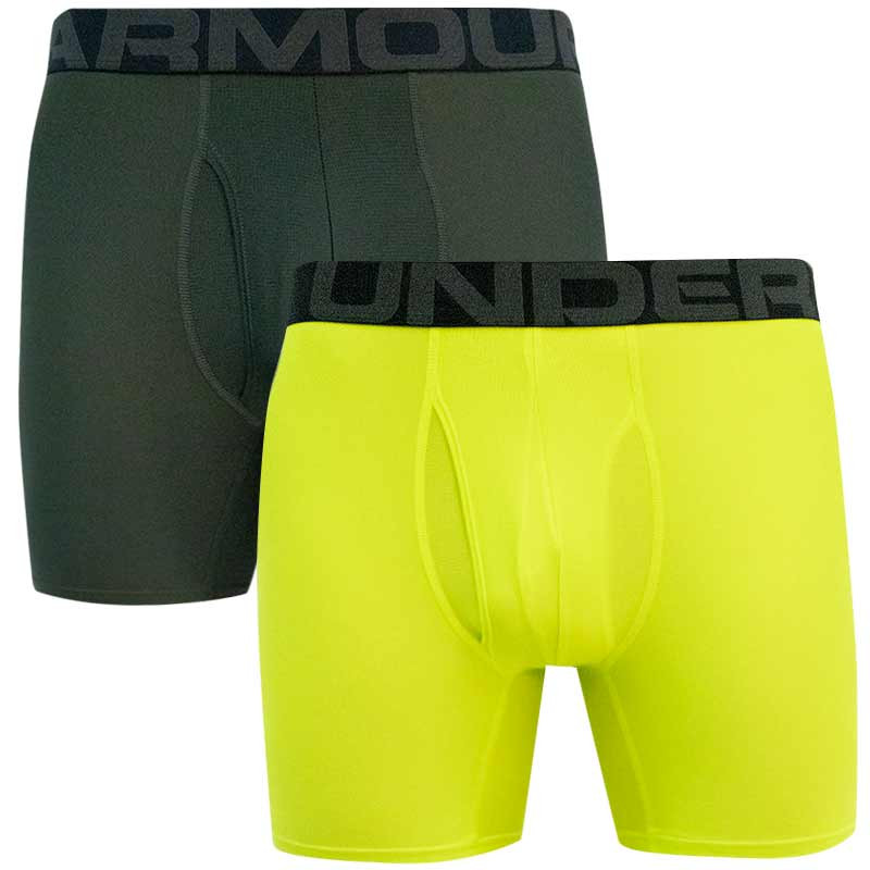 Under Armour Boxer Shorts UA Tech 6in 2 Pack-GRN - Mens