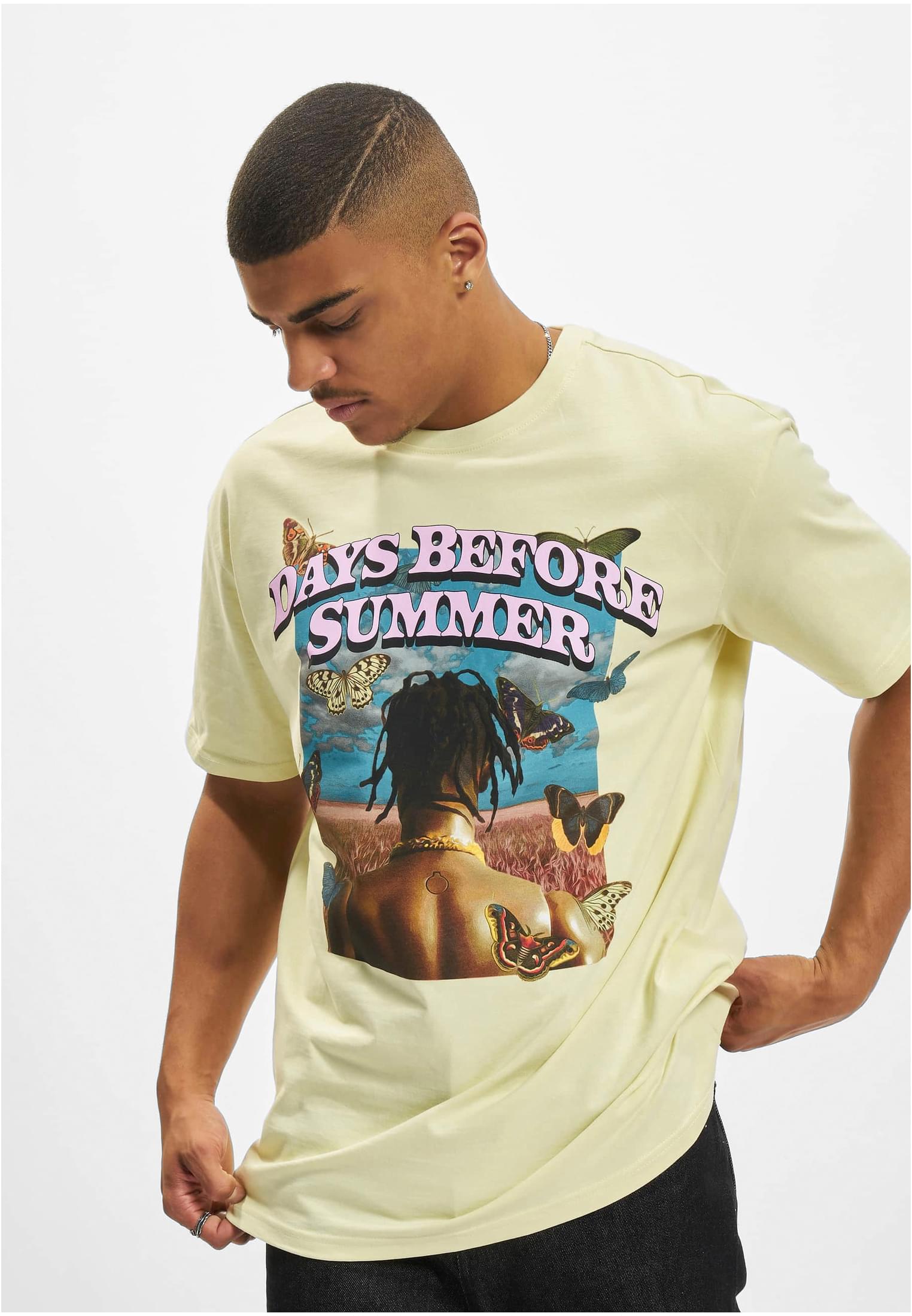 Levně Pánské tričko Days Before Summer Oversize - žluté