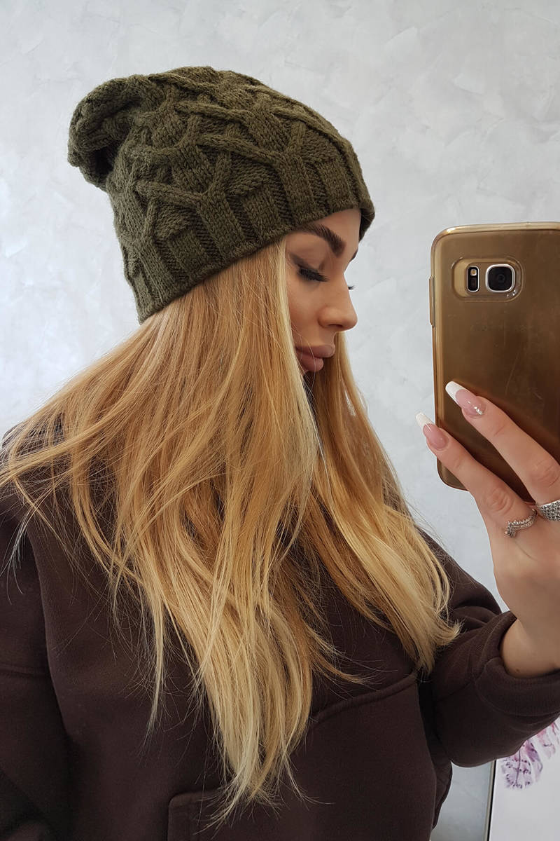 Beanie with fleece Sonia K201 khaki