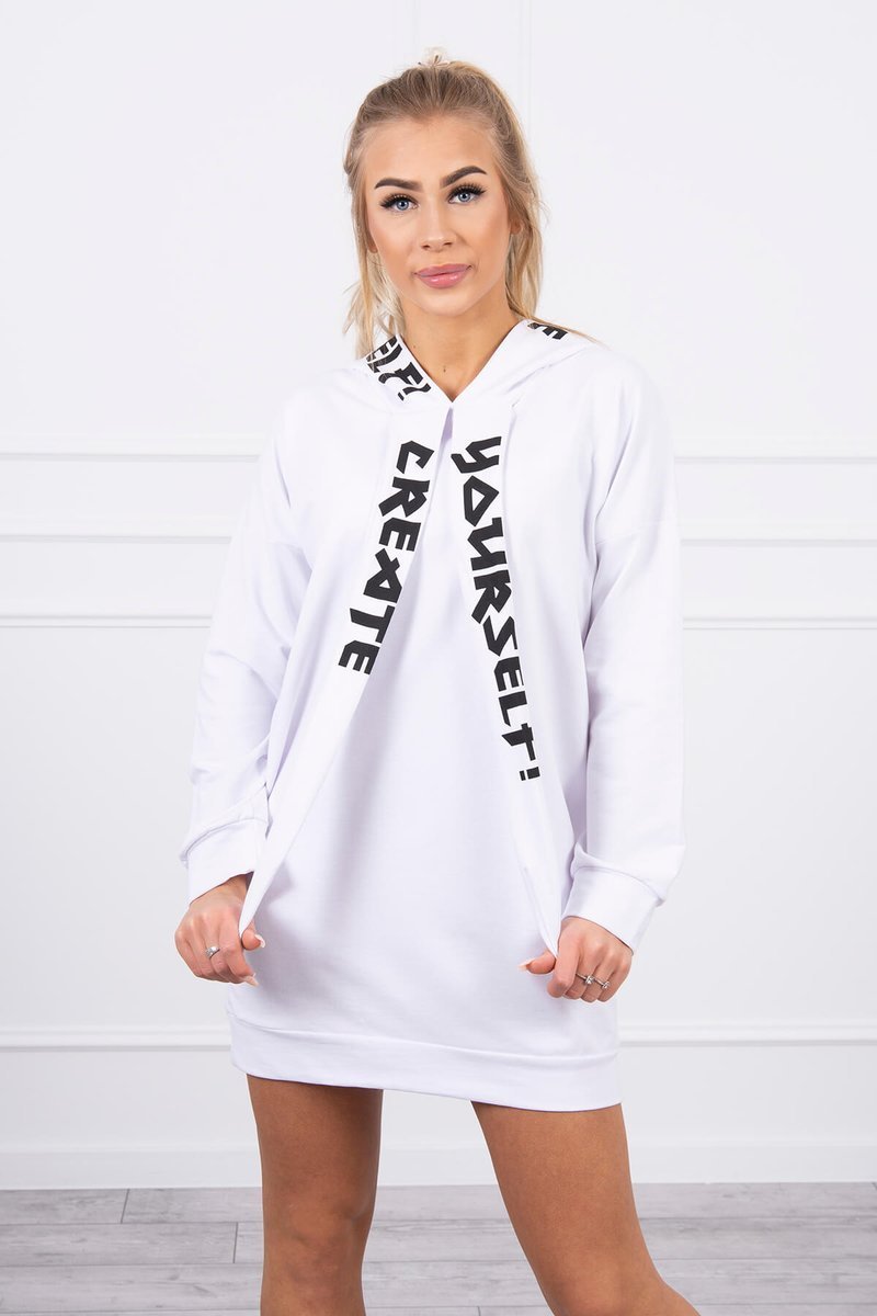 Oversize Hooded Dress White