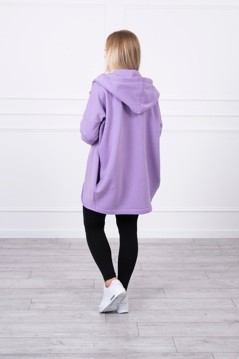 Sweatshirt with short zipper purple