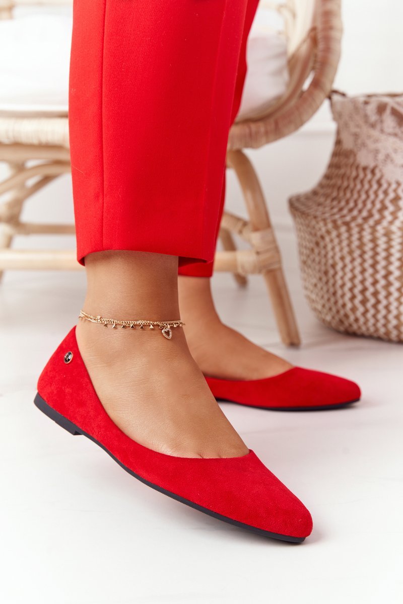 Suede Ballerinas Sergio Leone BL622 Red