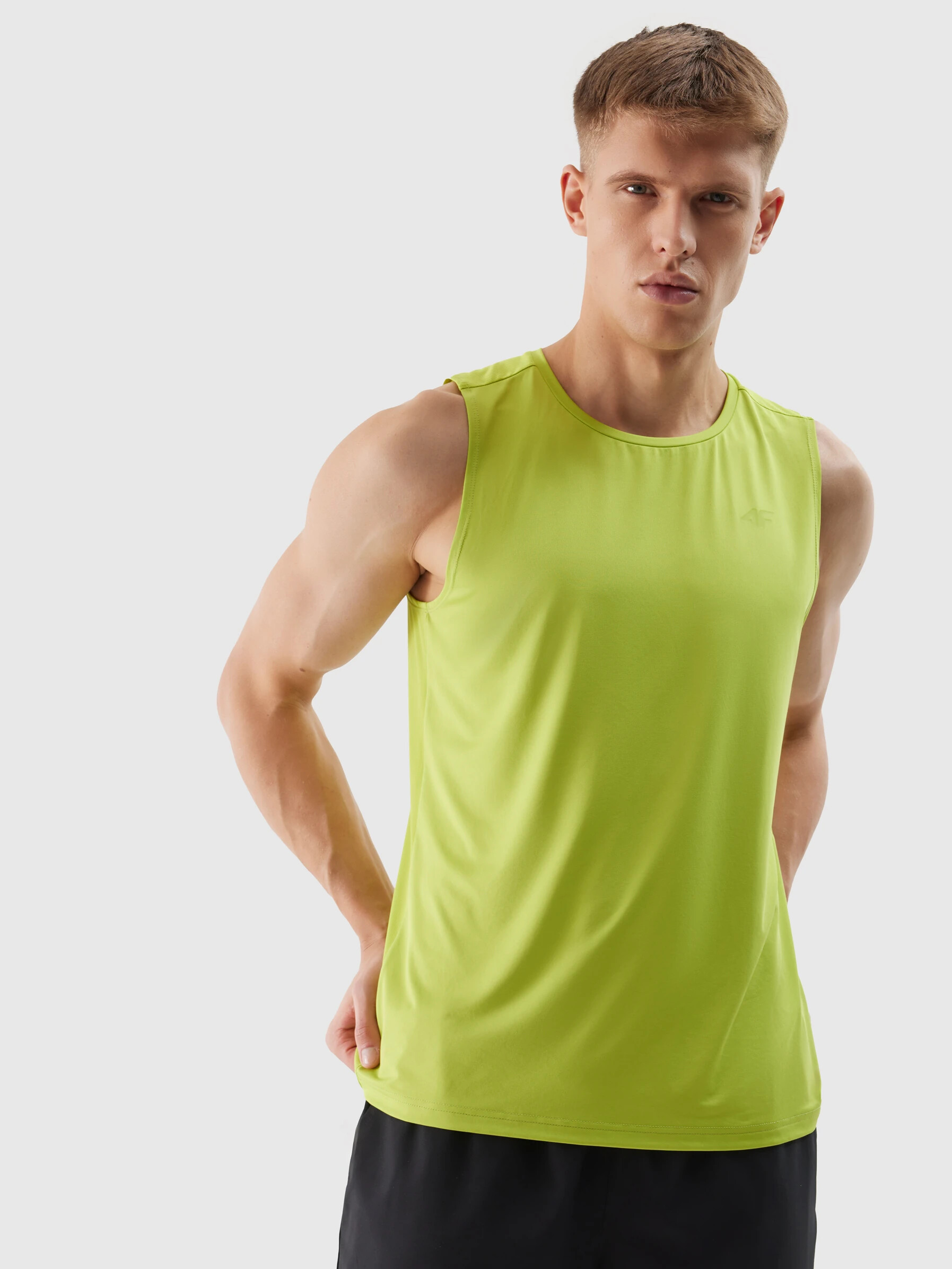 Men's Sports Tank Top Regular Made Of Recycled 4F Materials - Juicy Green