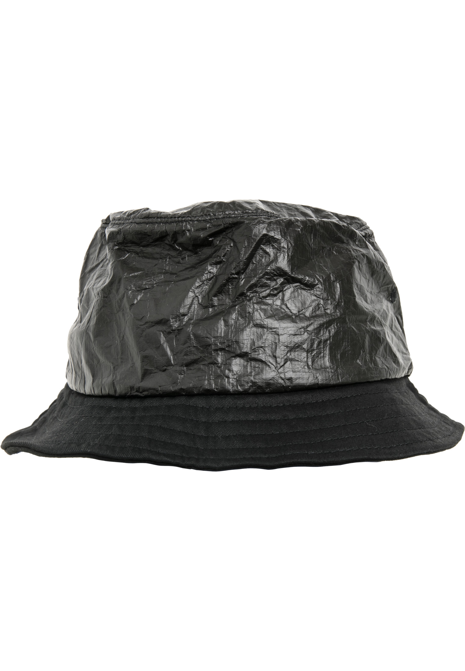 Încrețită hârtie Bucket Hat negru