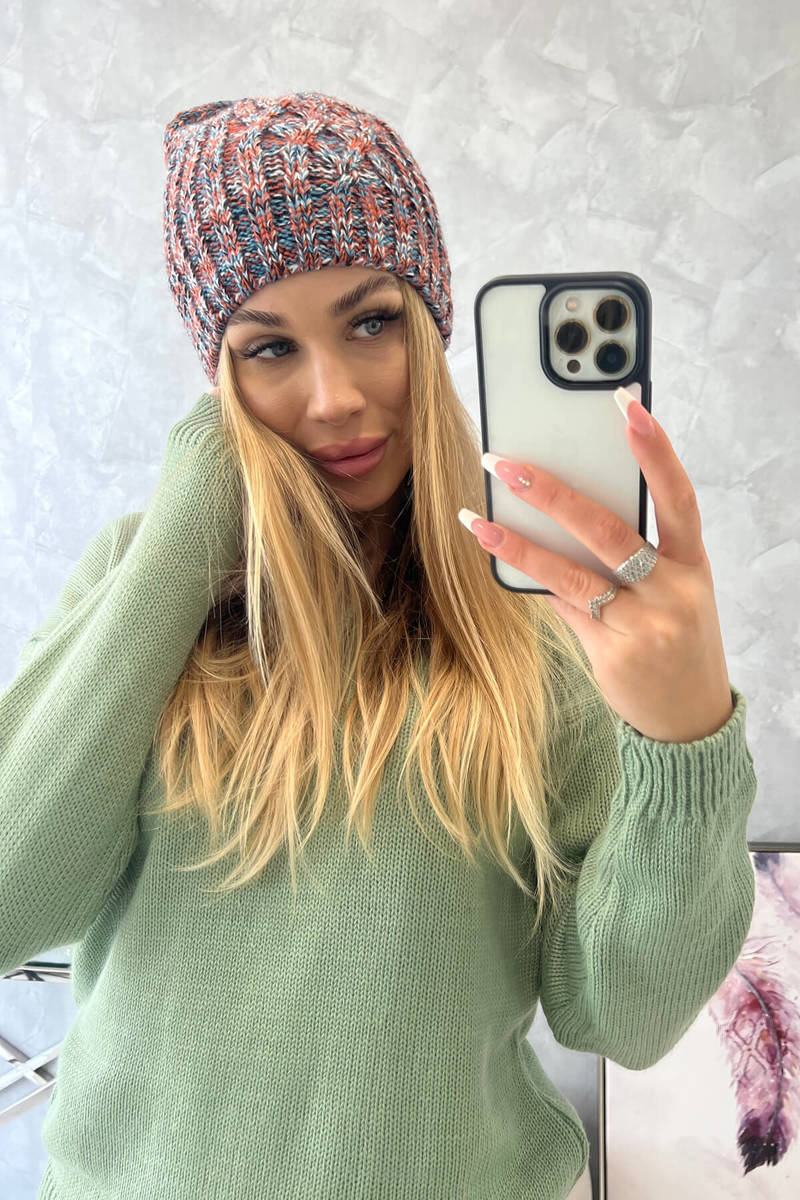 Beanie with fleece Merry K225 foxy+blue
