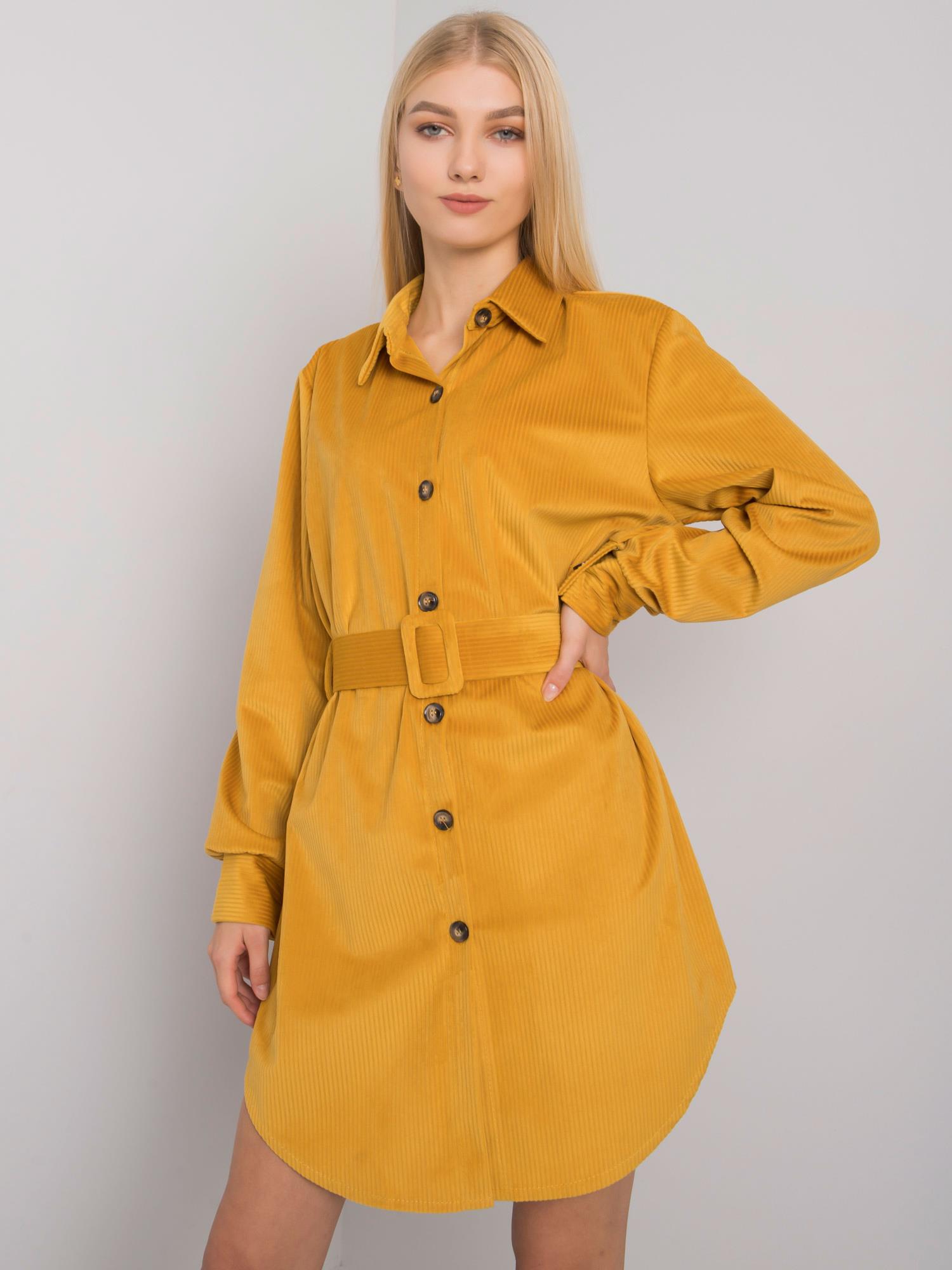 Mustard Dress With Buttons