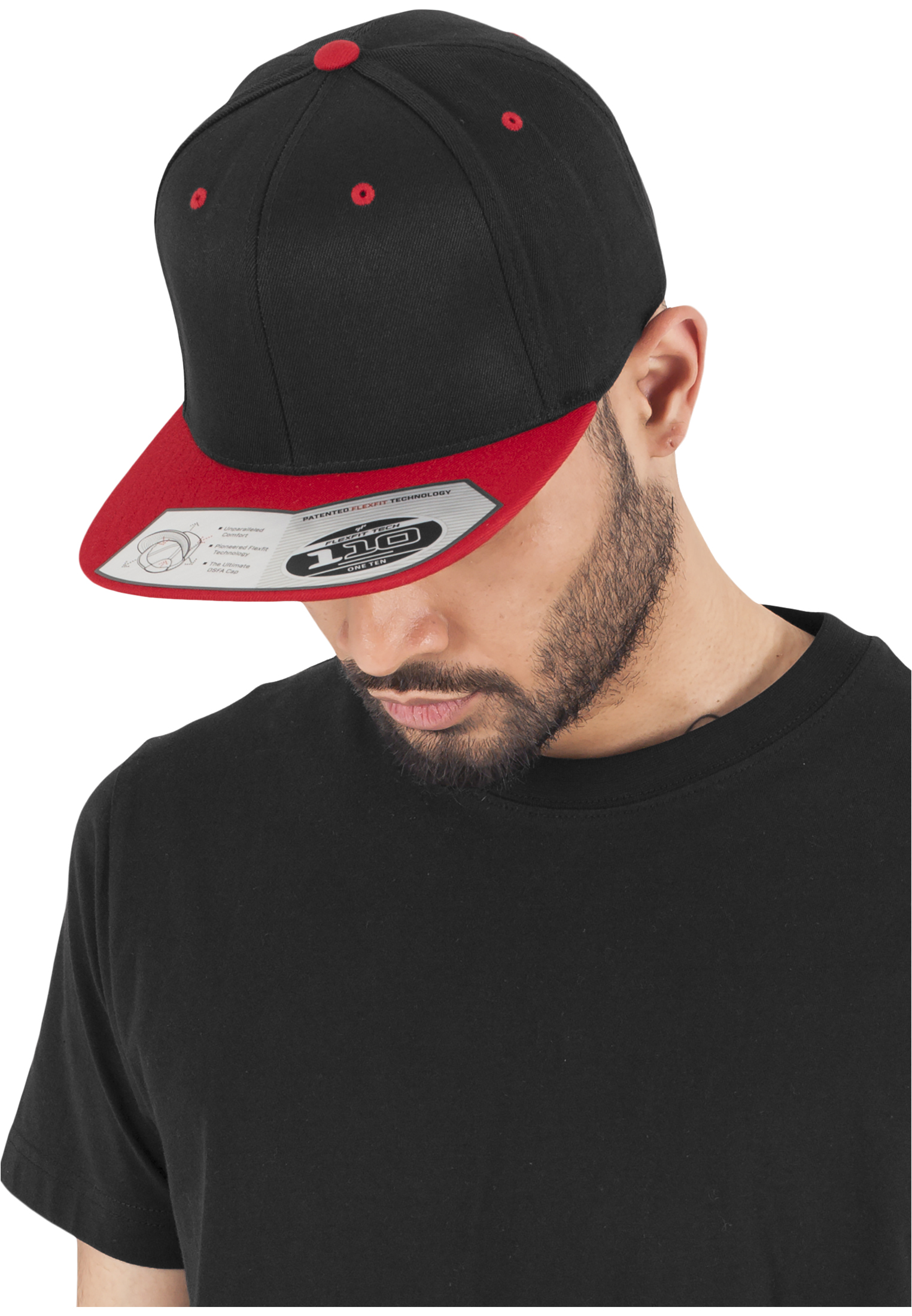 110 Mounted Snapback blk/red