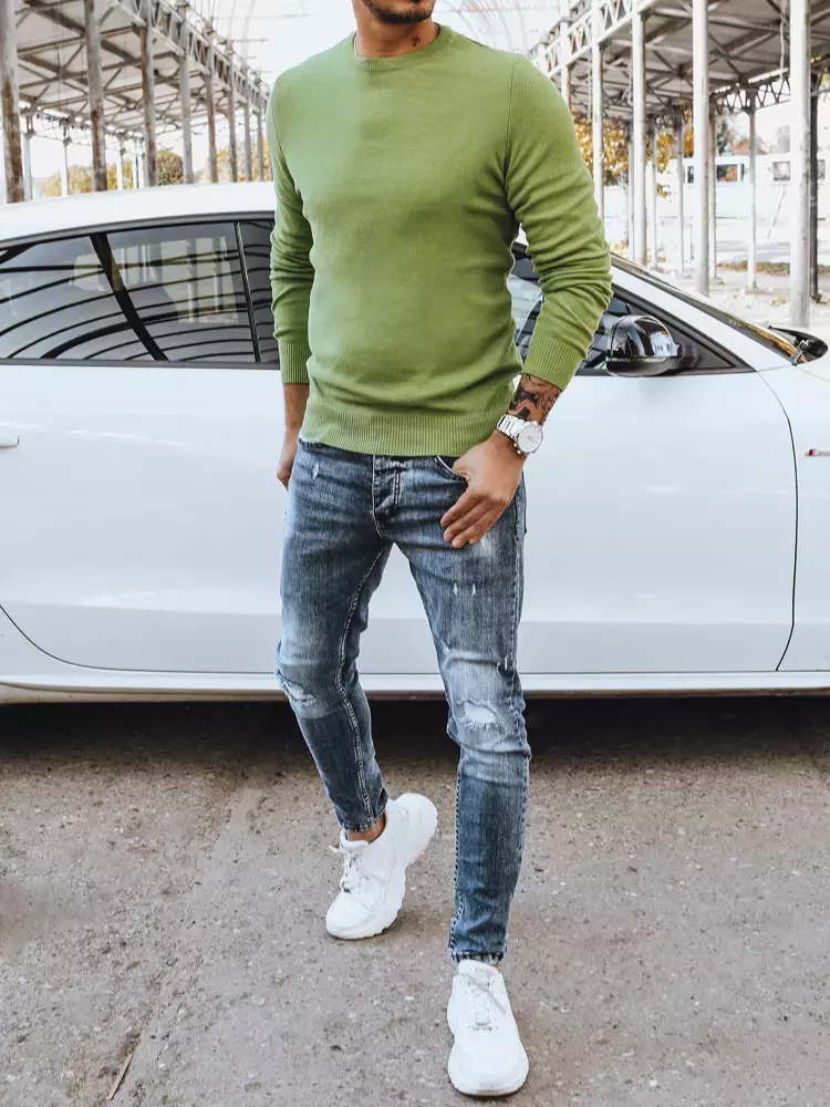Green men's classic sweater Dstreet