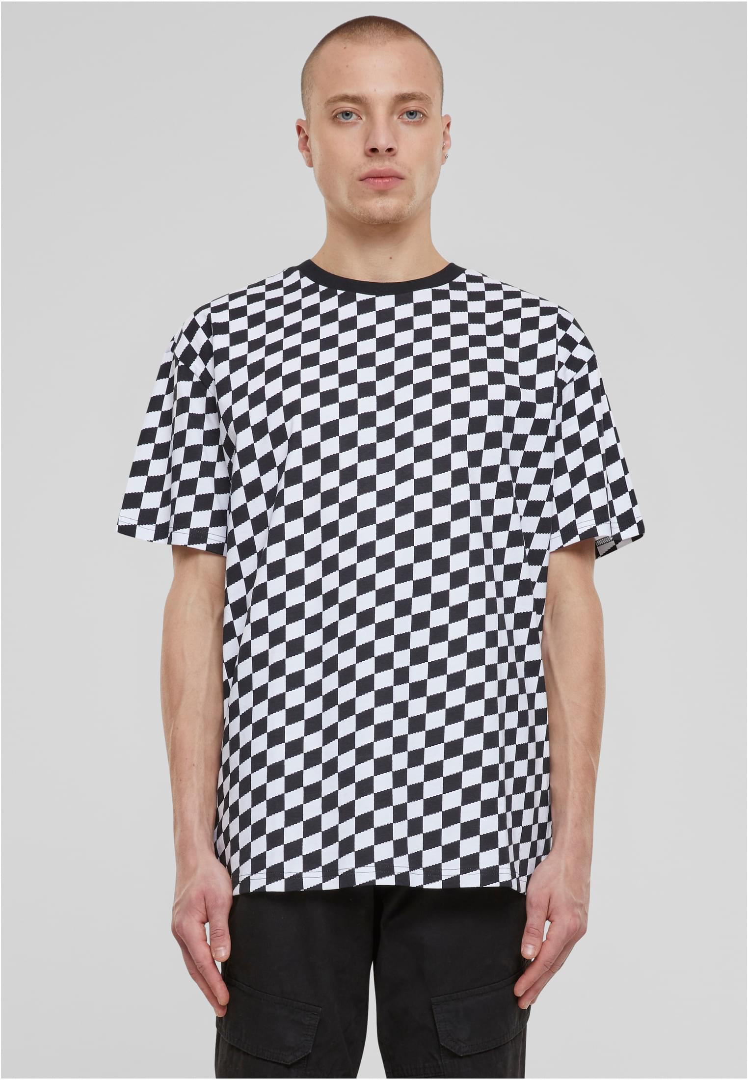 Men's T-shirt Oversized Check Black/white