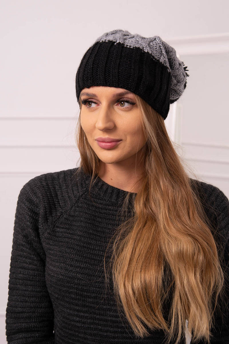 Beanie with fleece Milano K203 dark gray+black