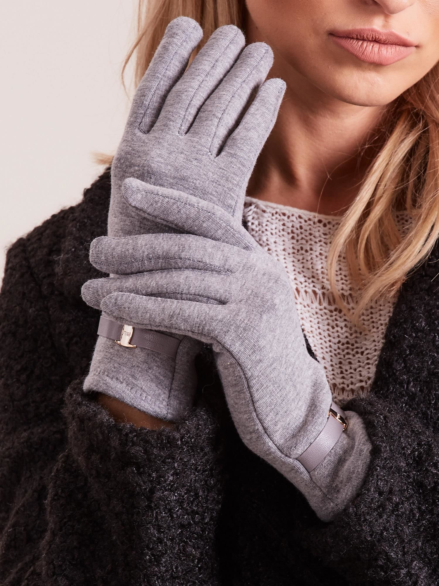 Levně Klasické šedé rukavice