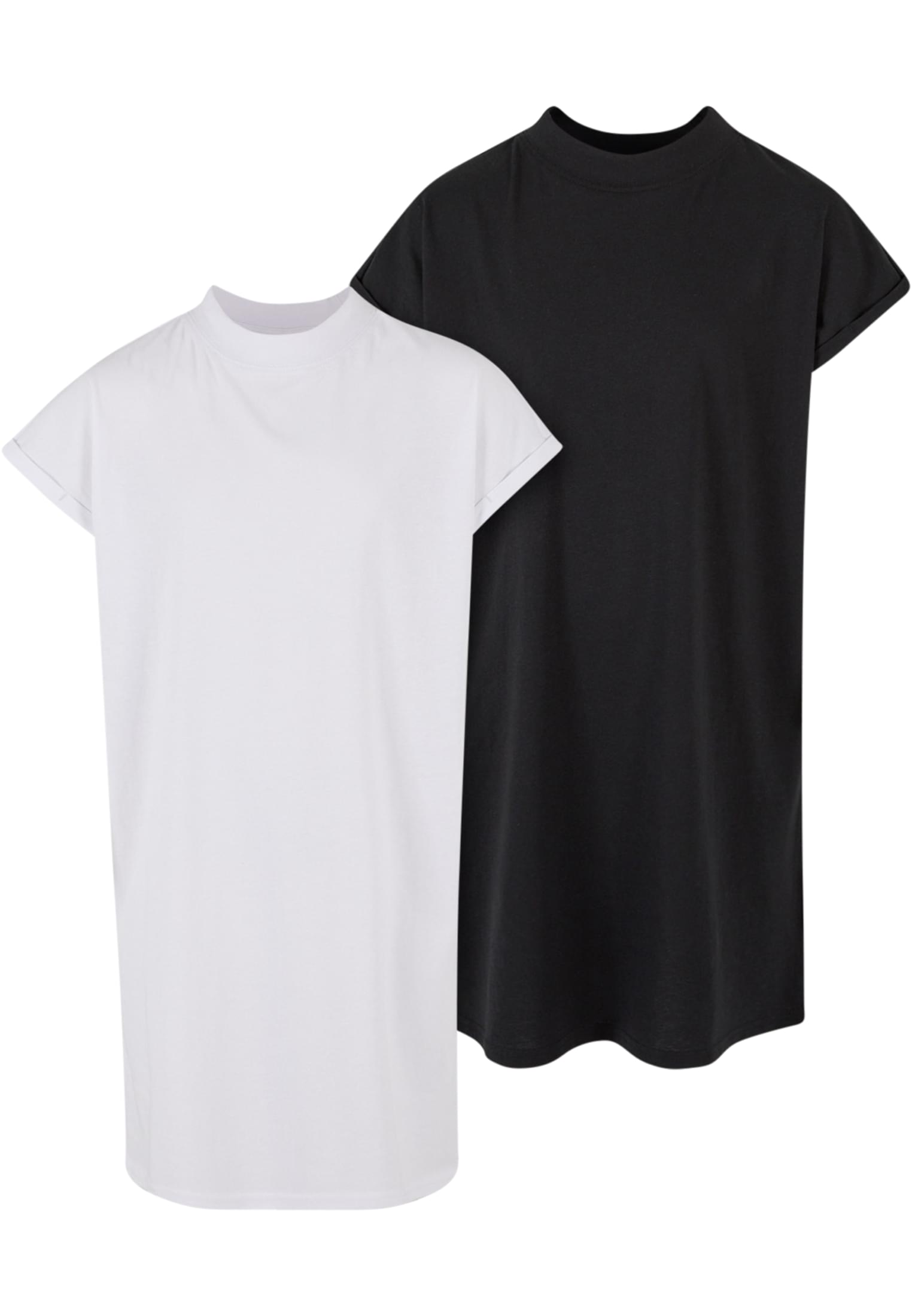 Turtle Extended Shoulder Dress for Girls - Black+White