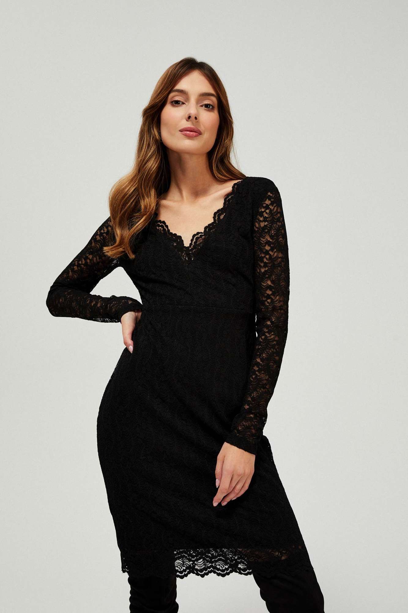Lace dress - black