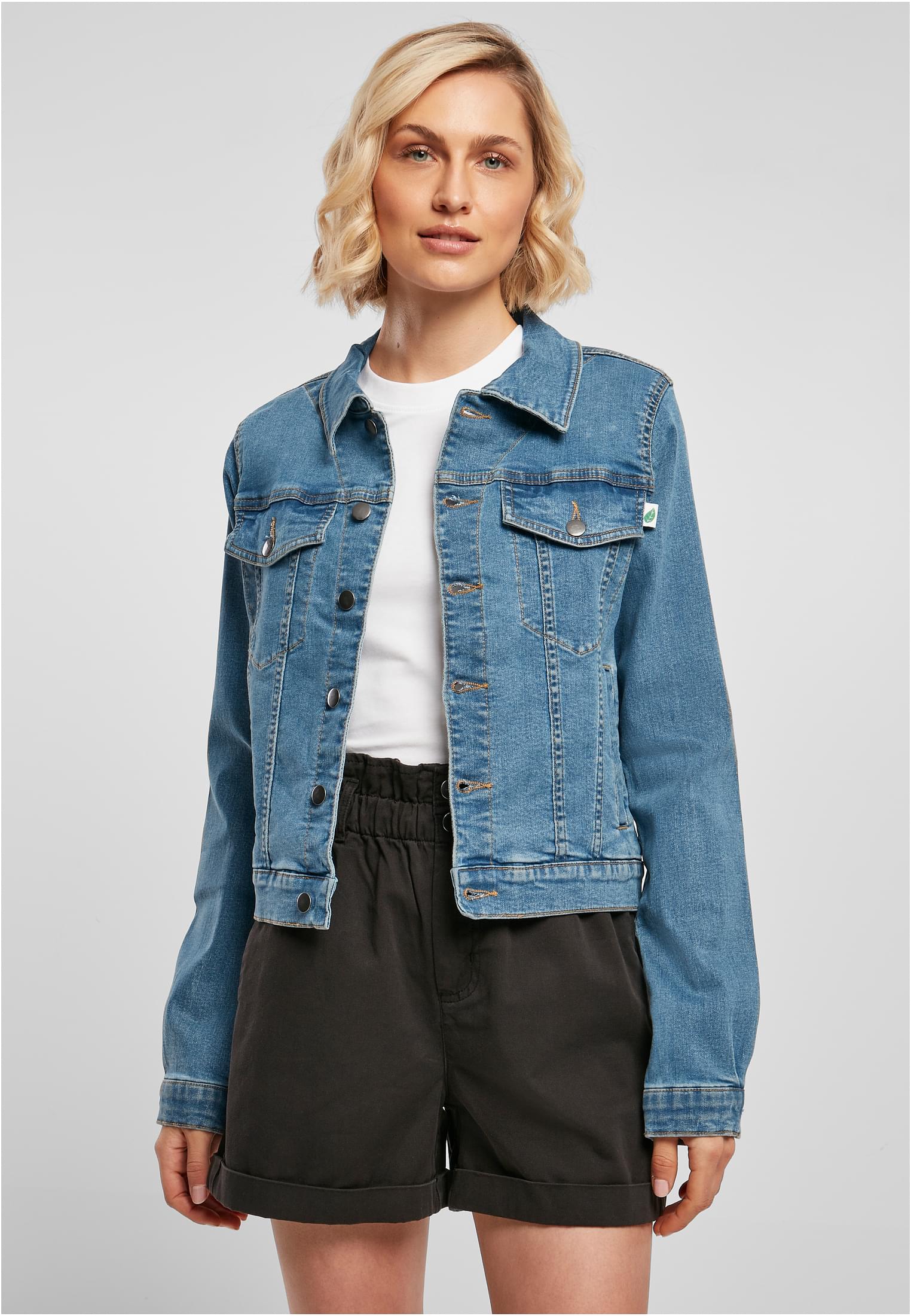 Women's Organic Denim Jacket Clear Blue Washed