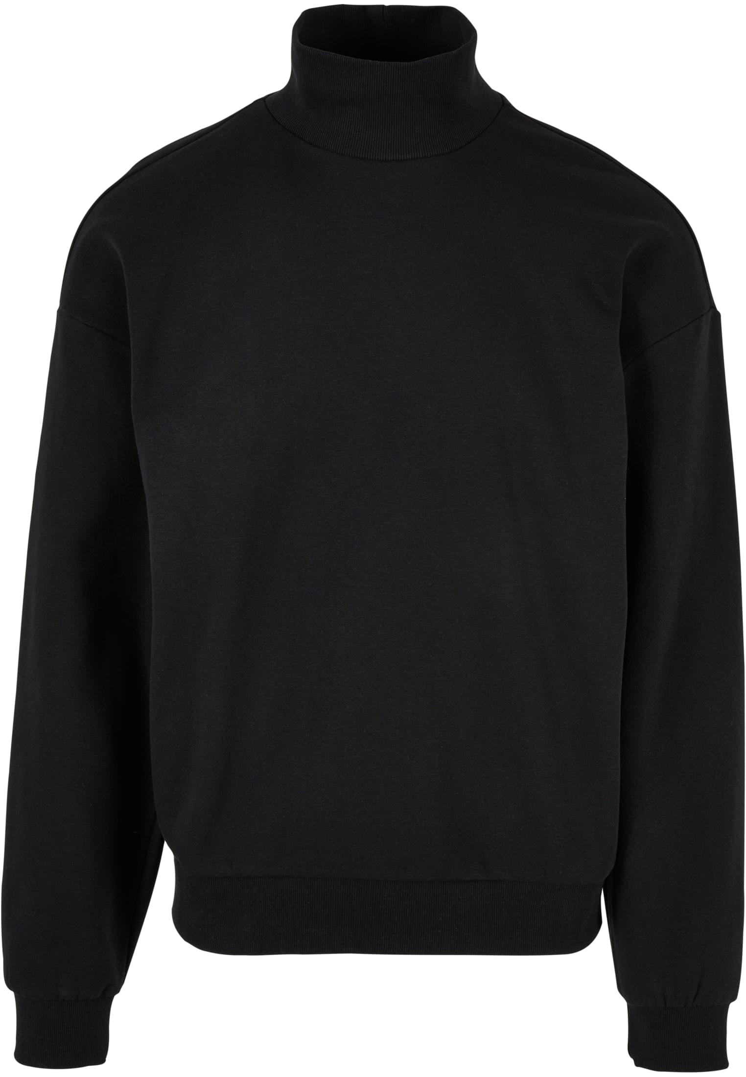 High Rib Neck Crew Black