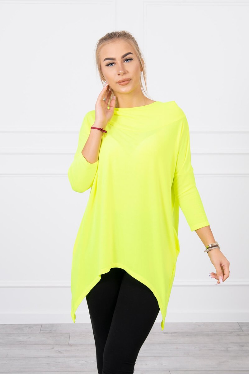Sweatshirt With Printed Wings Yellow Neon Color
