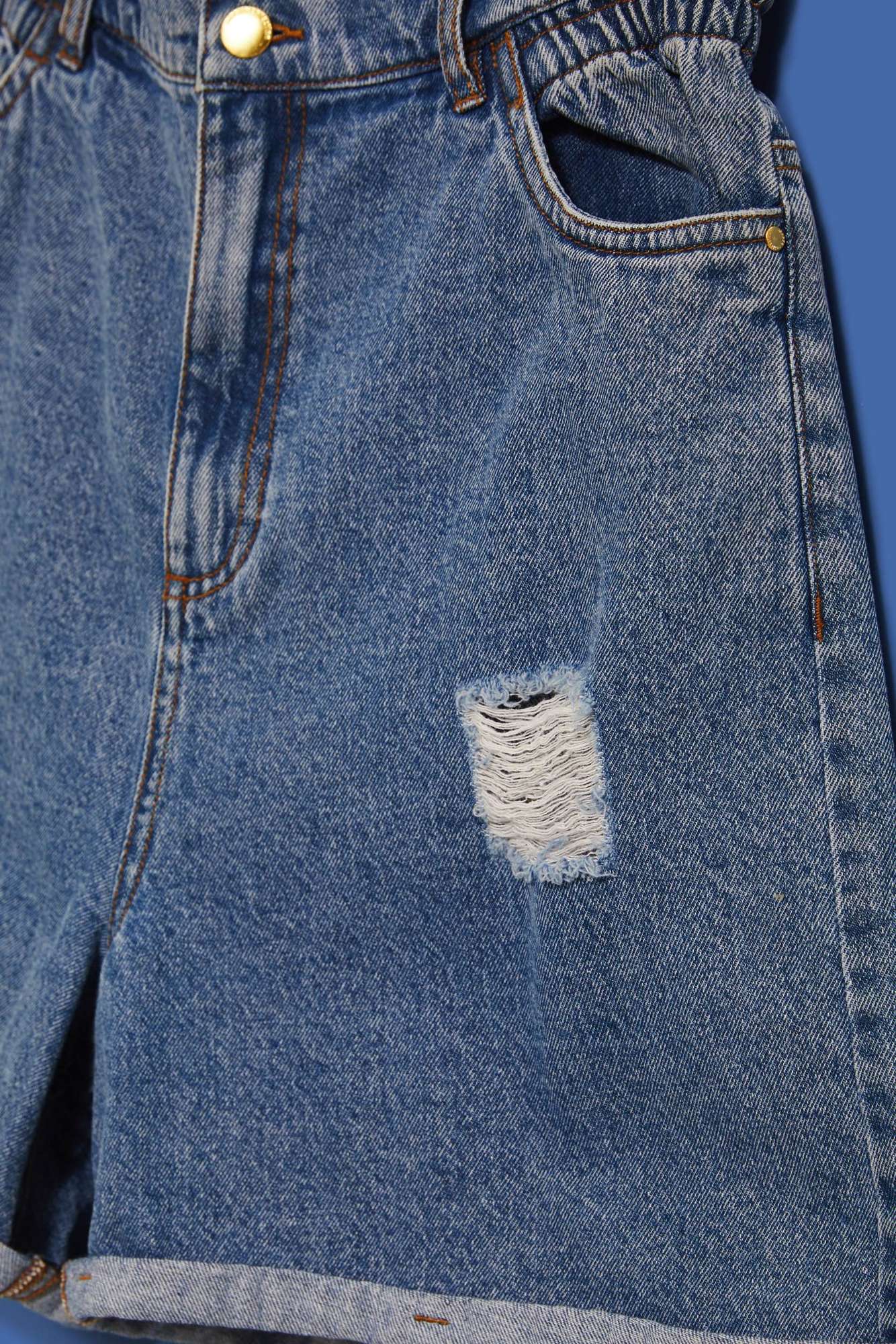 WOMEN&#039;S SHORTS L-SH-4004 BLUE