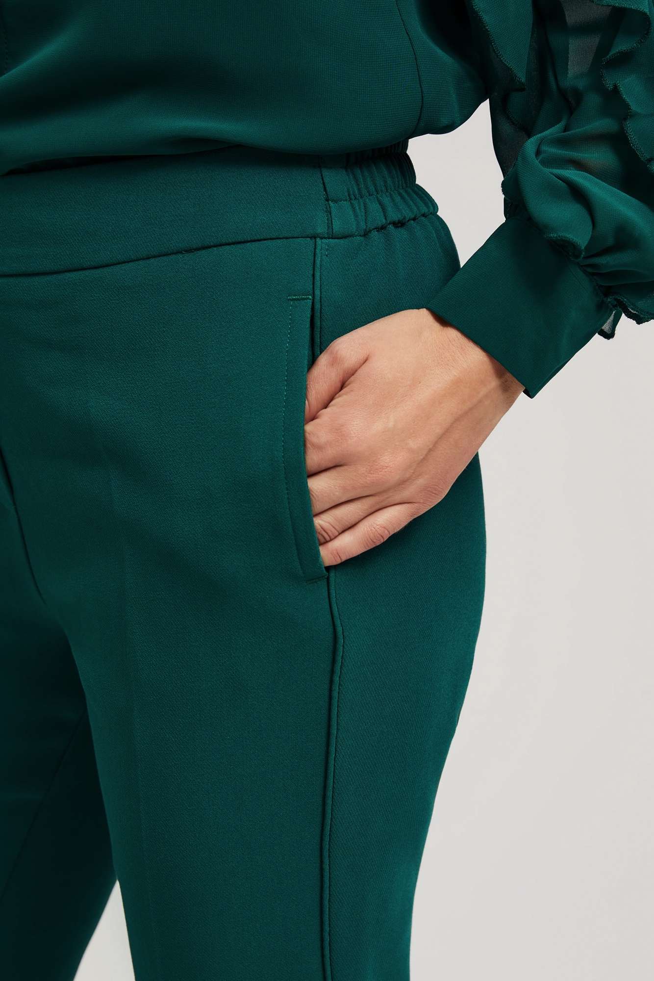 Marisse Emerald Green 7/8 Leg Crease Trousers