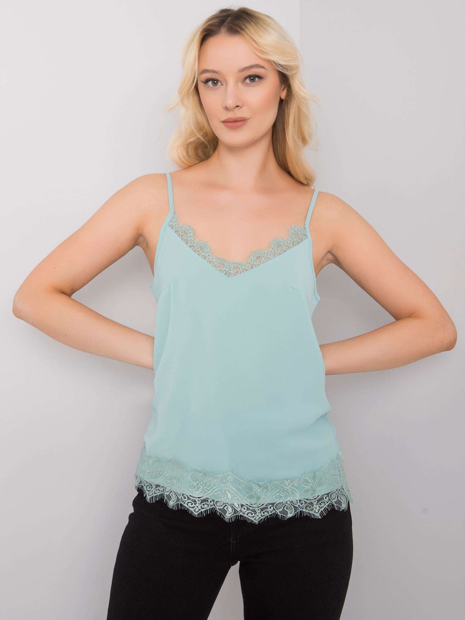 Mint Top With Lace