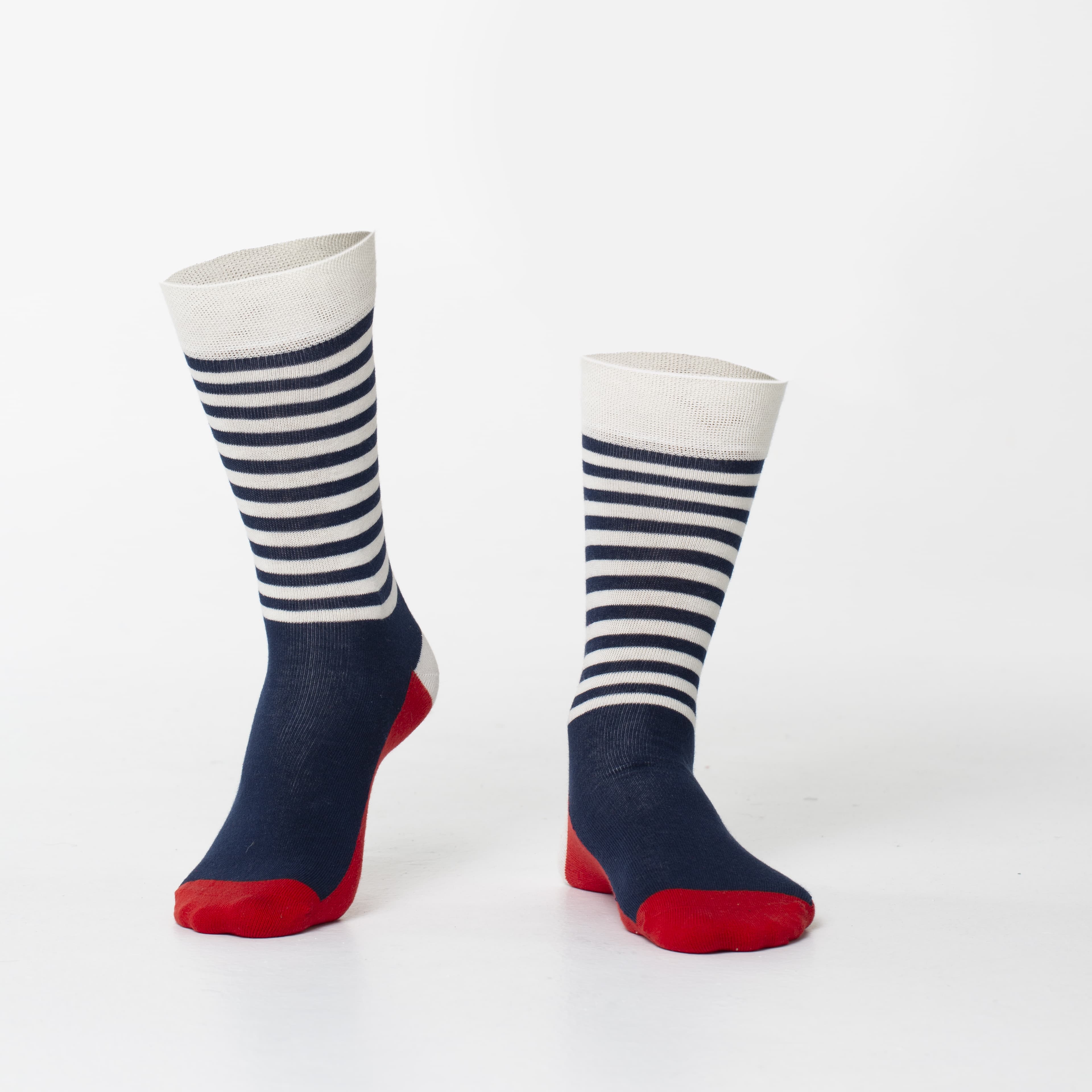 Men's dark blue striped socks