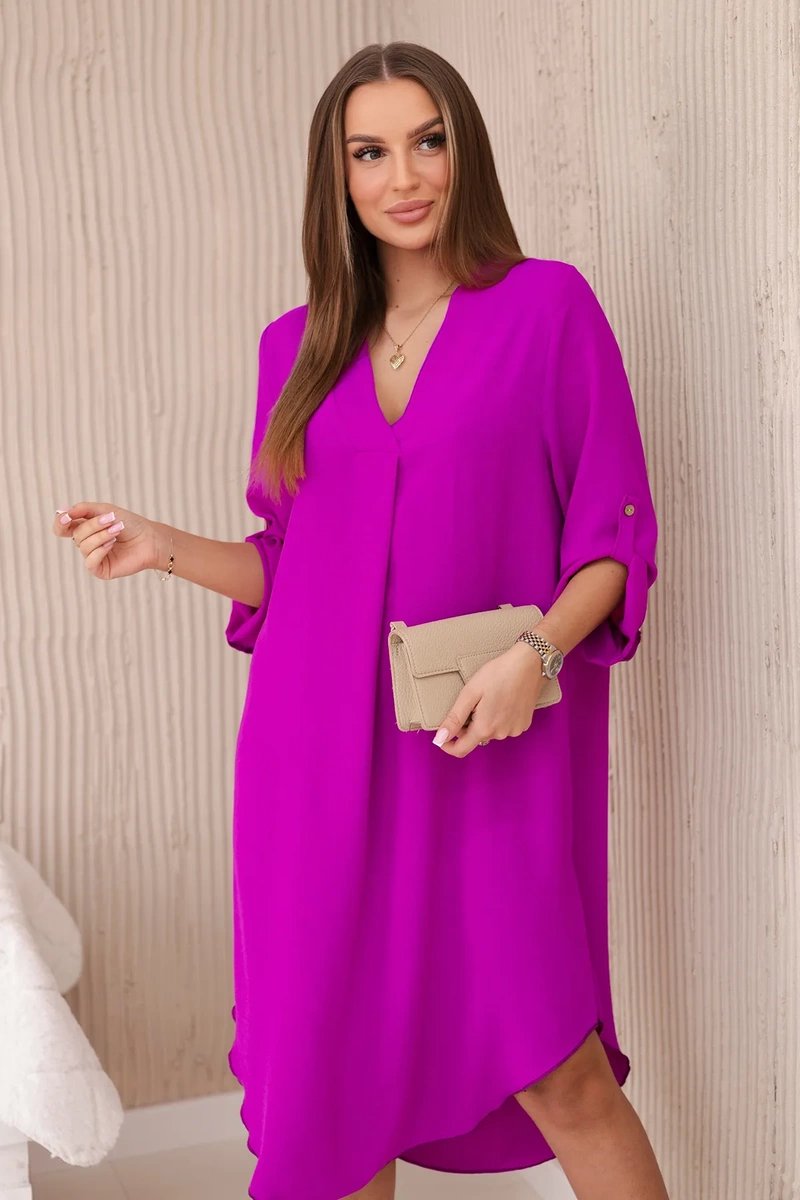 Purple dress with a neckline