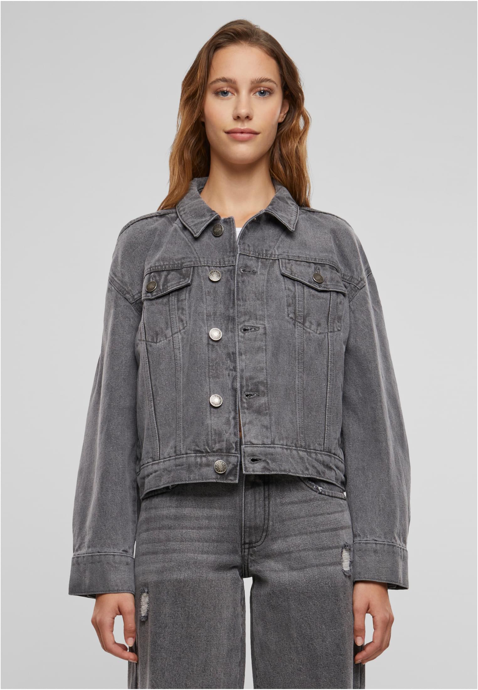 Women's Oversized Denim Jacket From The 80s - Gray Washed