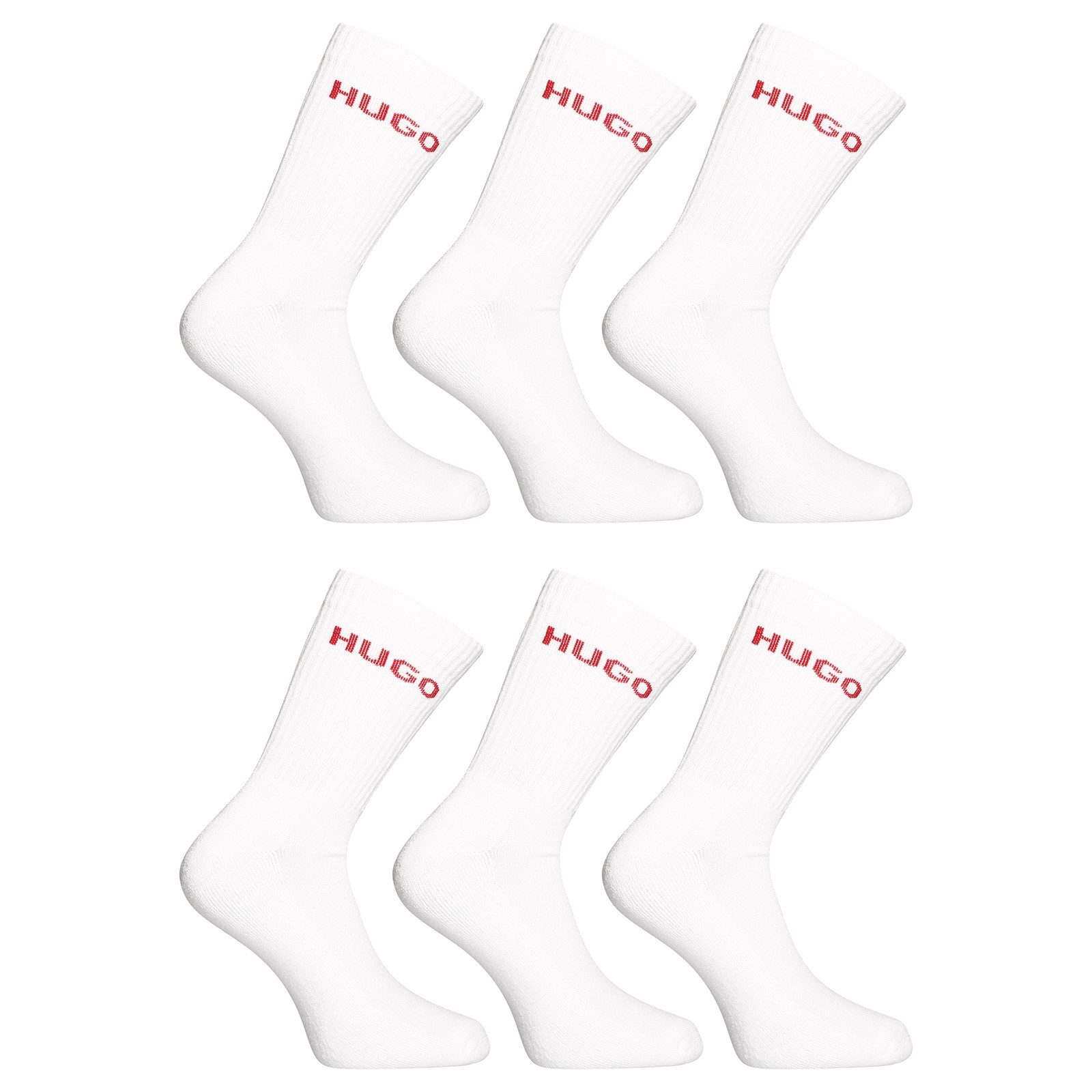 Levně 6PACK ponožky Hugo Boss vysoké bílé