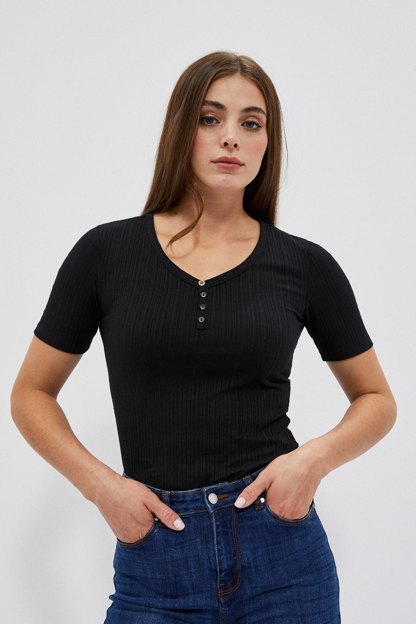 Marisse Womens T-Shirt L-Ts-4006 Black