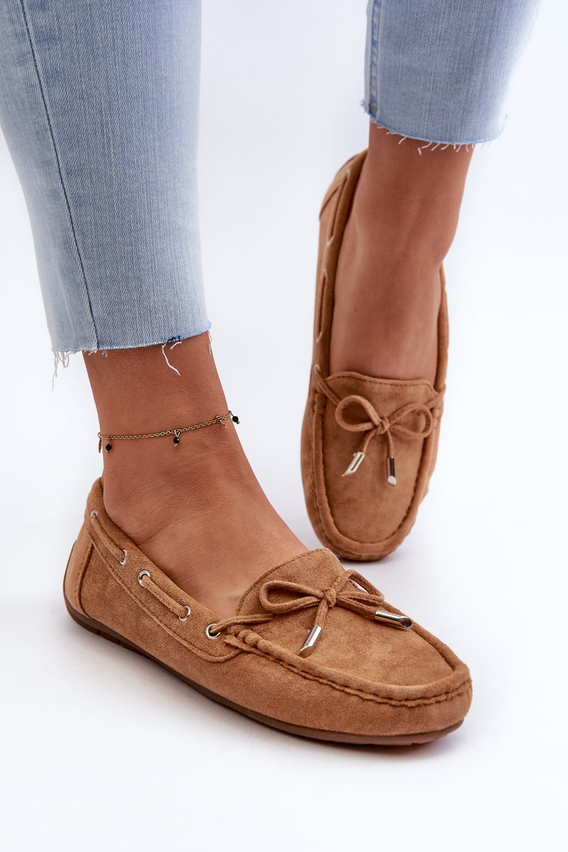 Women's suede loafers Camel Si Passione