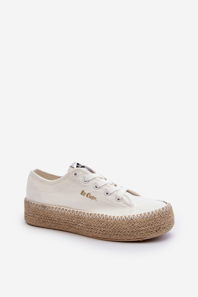 Knitted Lee Cooper White Sneakers