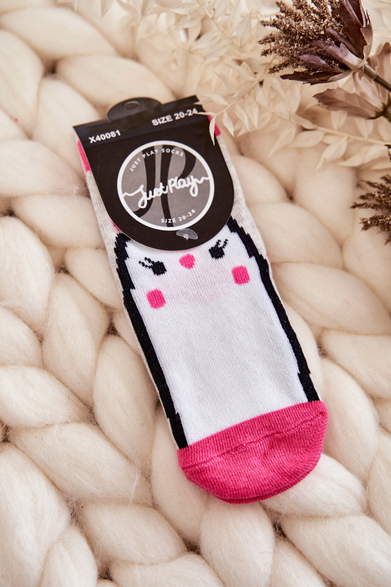 Children's classic cotton socks gray-pink