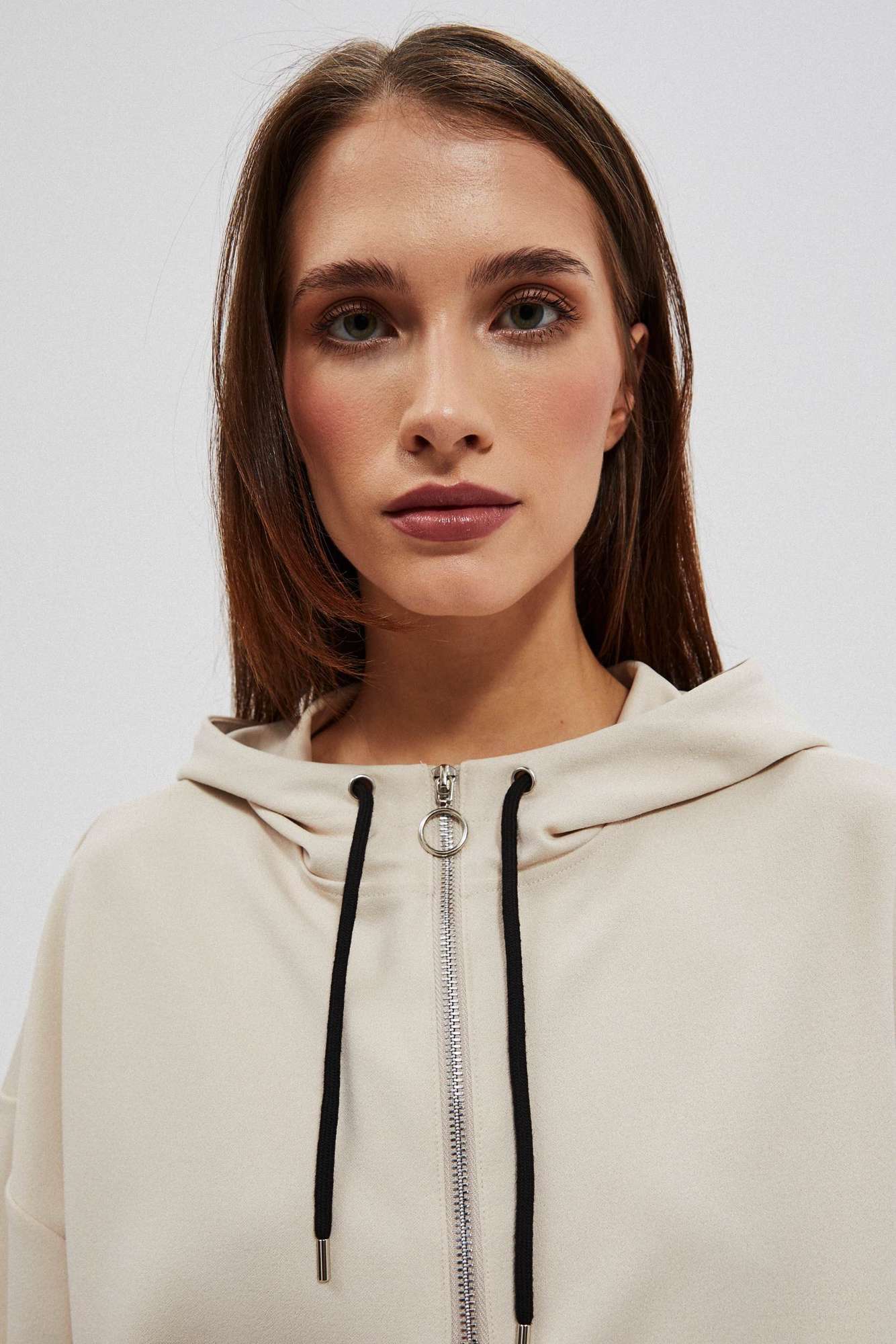 WOMEN'S SWEATSHIRT L-BL-4014 LBEIGE