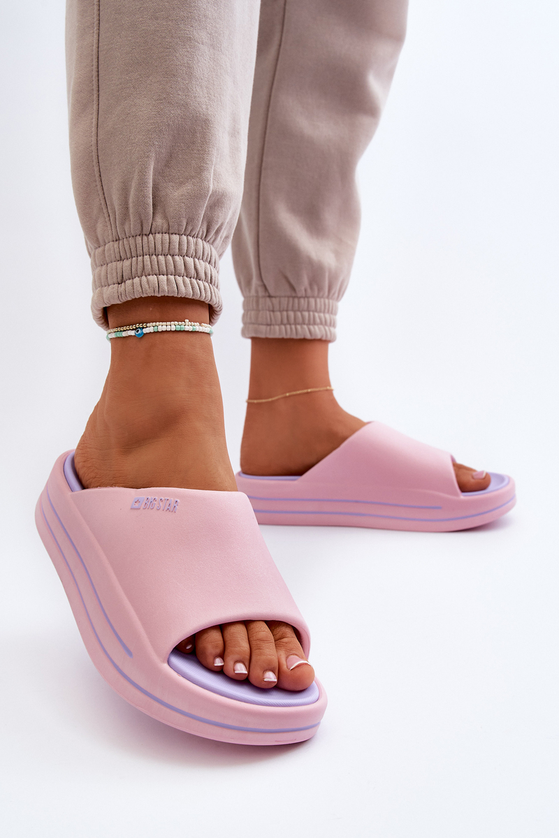 Women's platform slippers Big Star Pink
