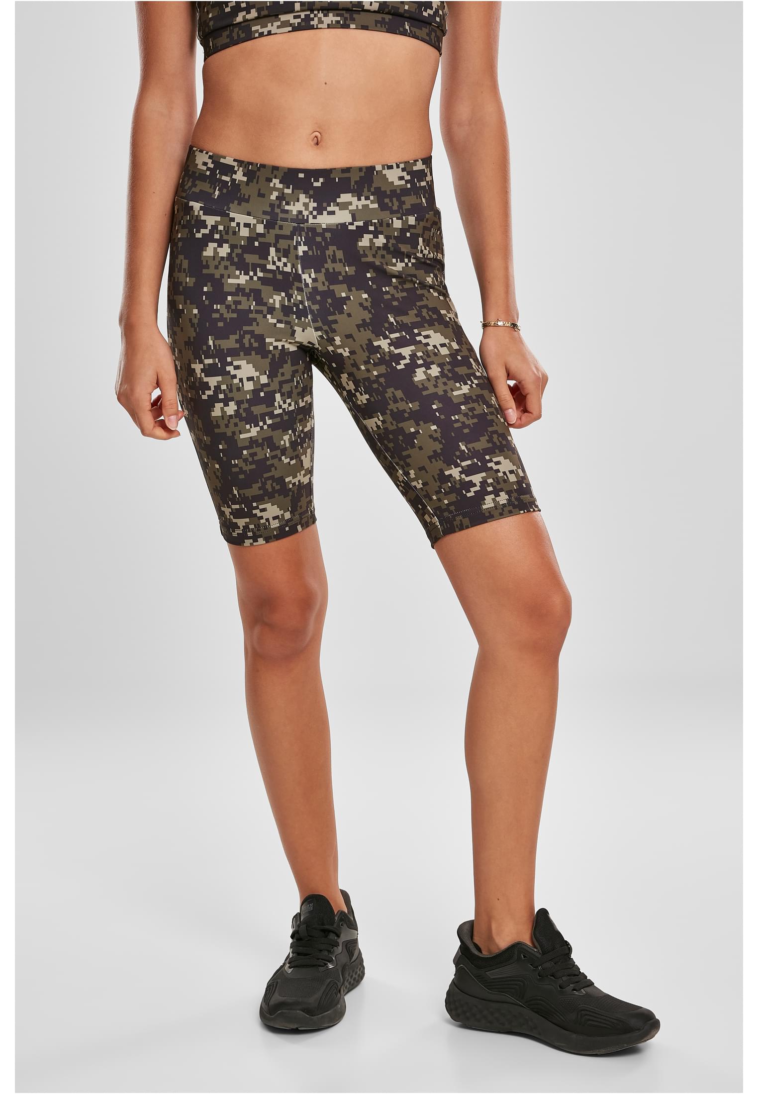 Doamnelor high waist Camo Tech Ciclul pantaloni scurți din lemn Digital Camo