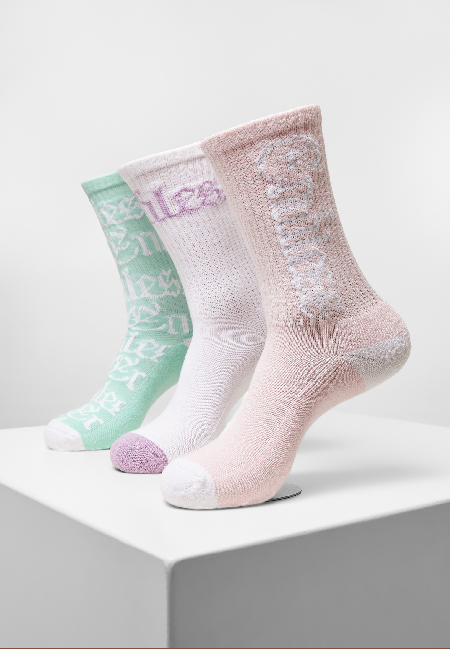 Infinity Socks 3-Pack White/Lightrose/Mint