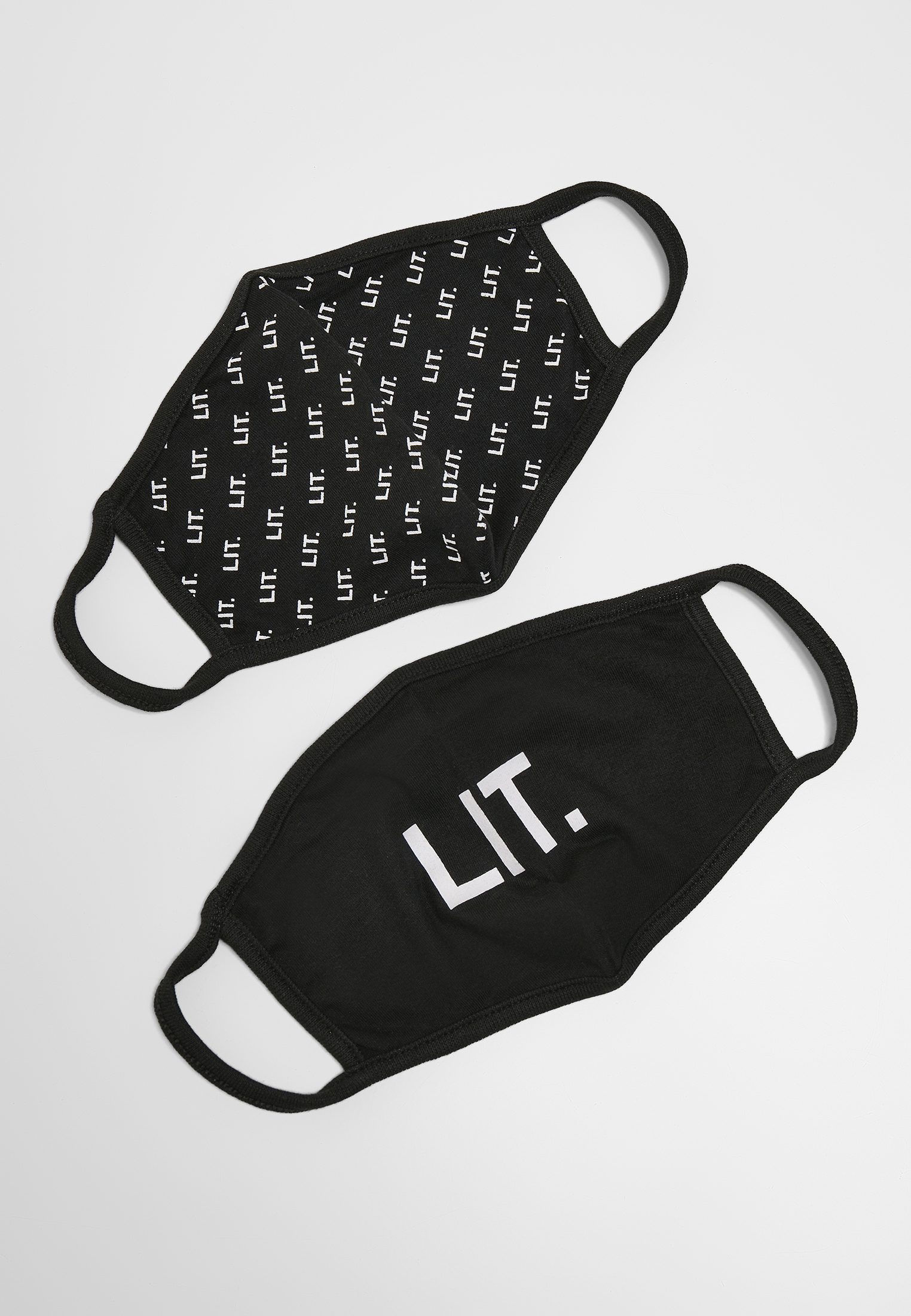 LIT Cotton Face Mask, 2 Packs, Black