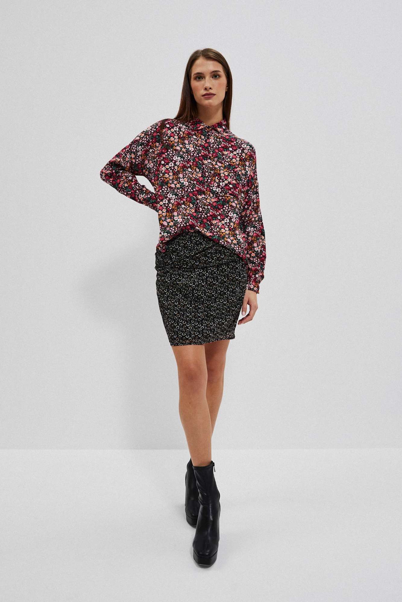 Skirt With Print Of Small Flowers