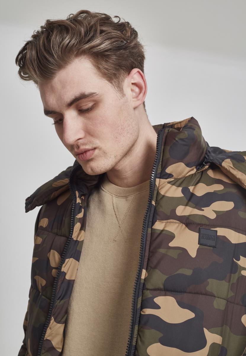 Camo Puffer Hooded Jacket Woodcamo