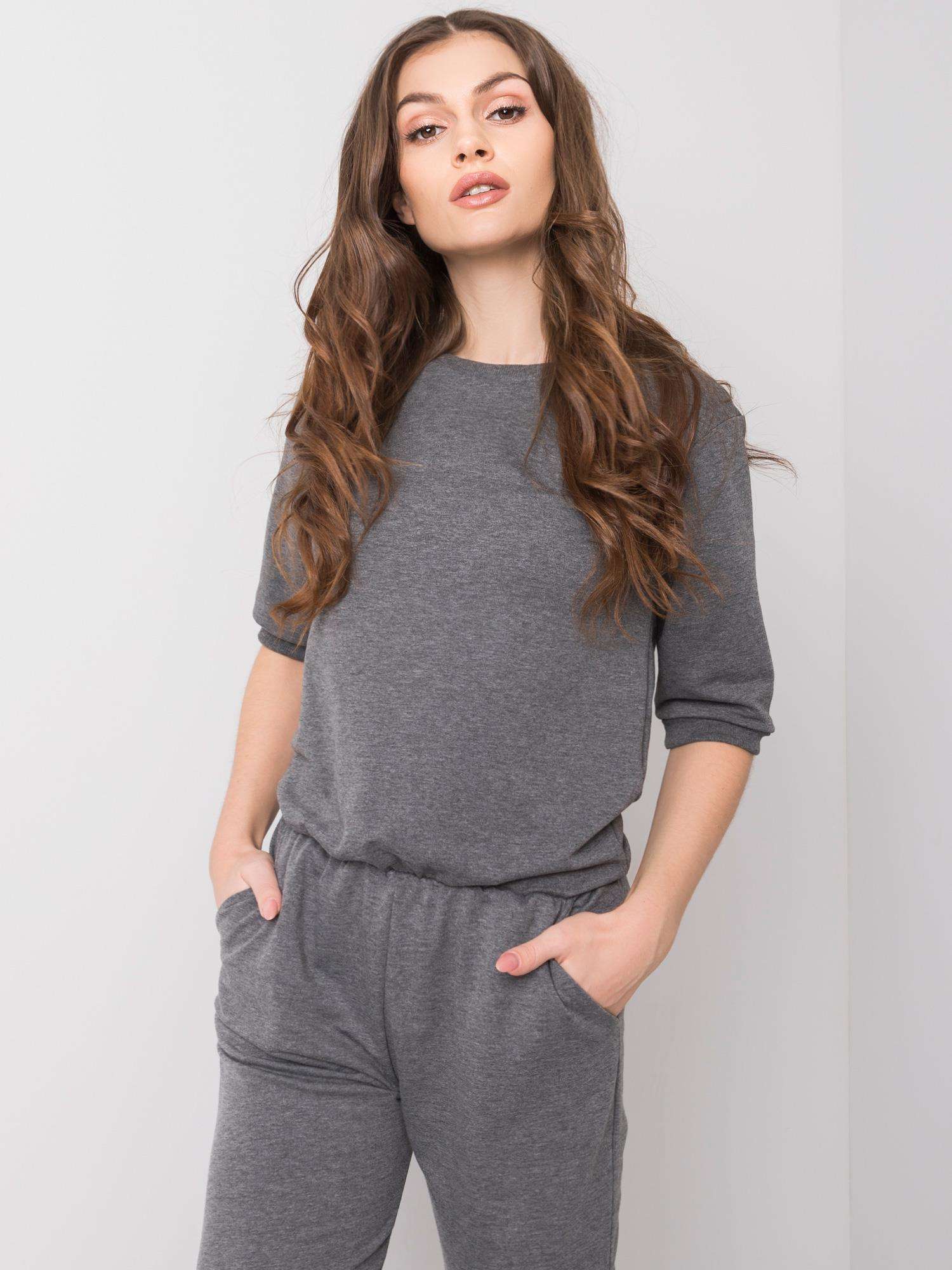 Women's dark gray melange jumpsuit