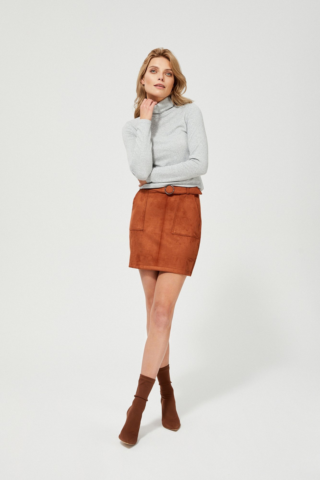 Skirt Made Of Faux Suede