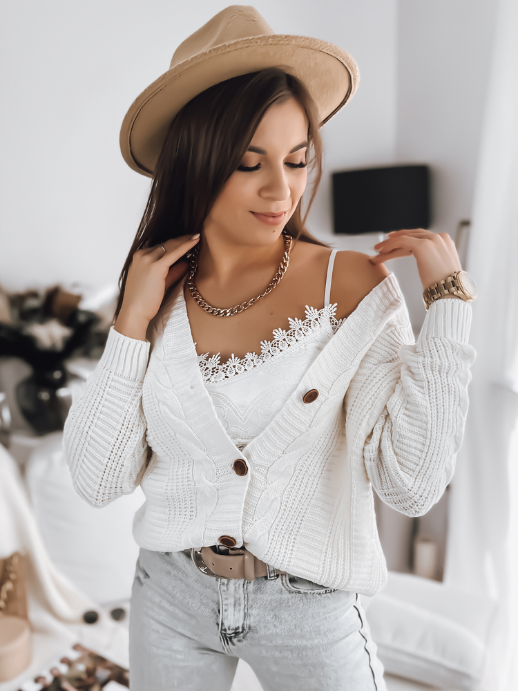 Women's sweater DESTANY ecru Dstreet
