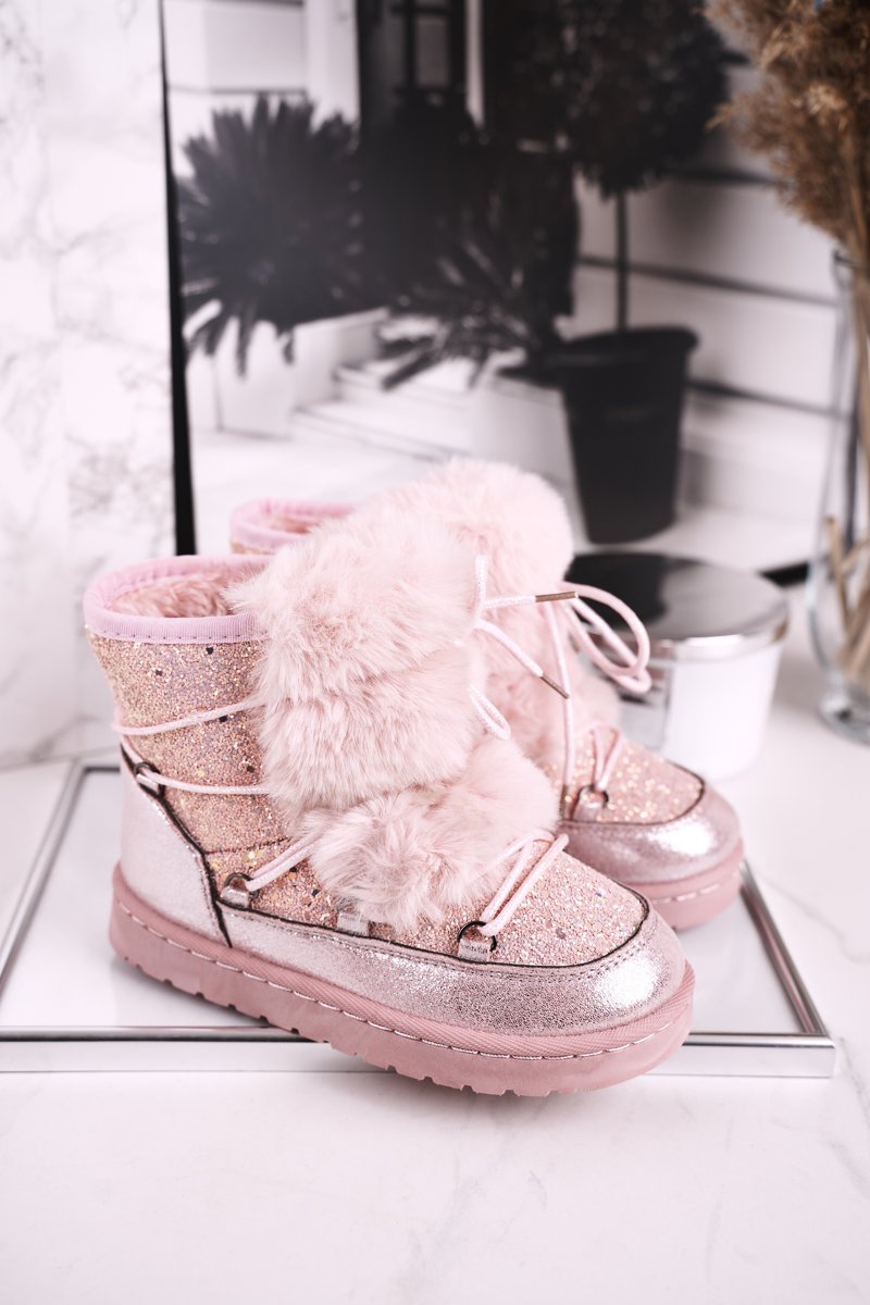 Children's Snow Boots With Fur Pink Minnie Mouse
