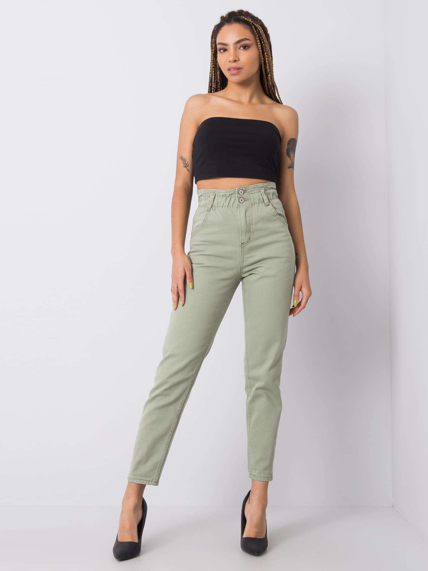 Beatrix RUE PARIS Khaki Jeans With High Waist