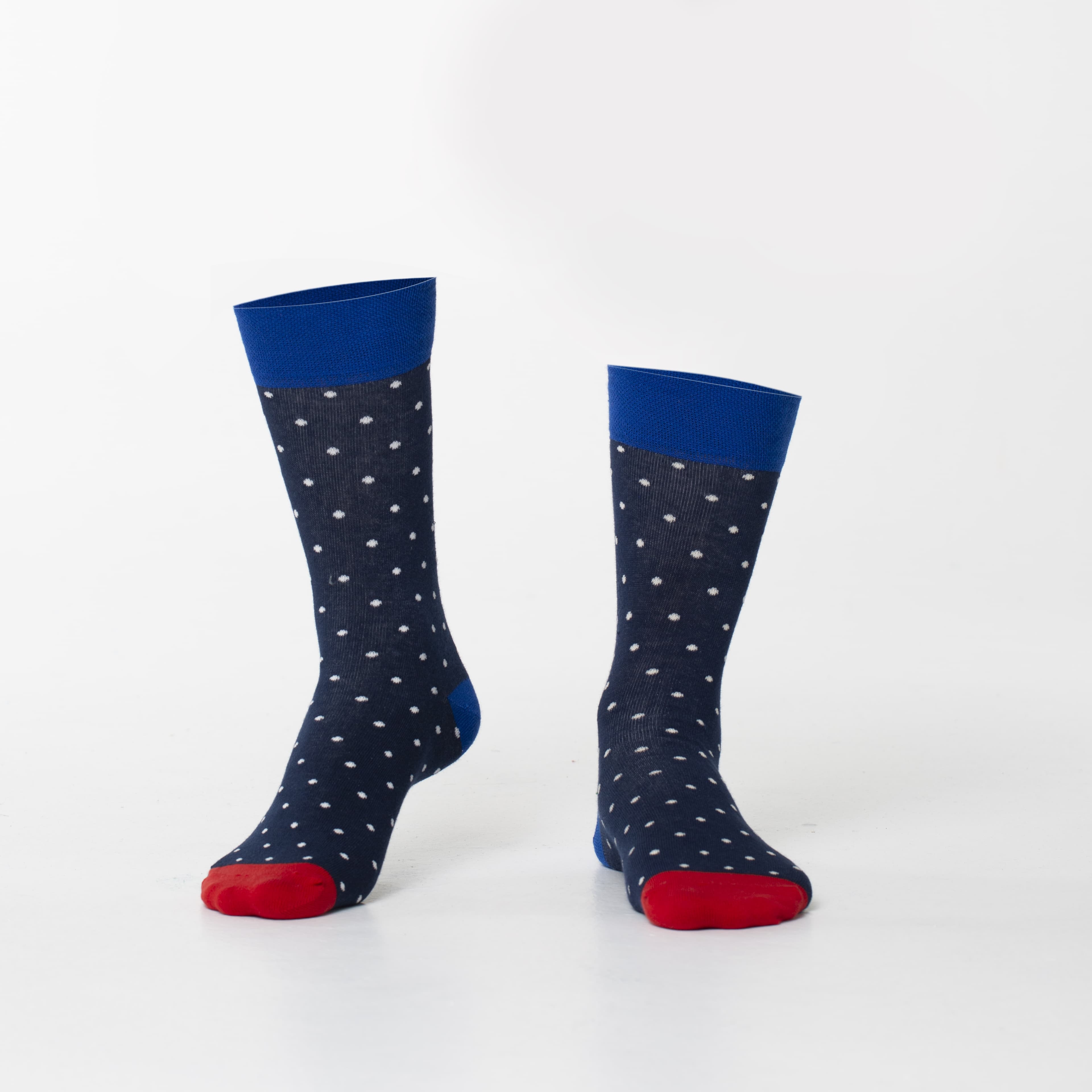Men's dark blue polka dot socks
