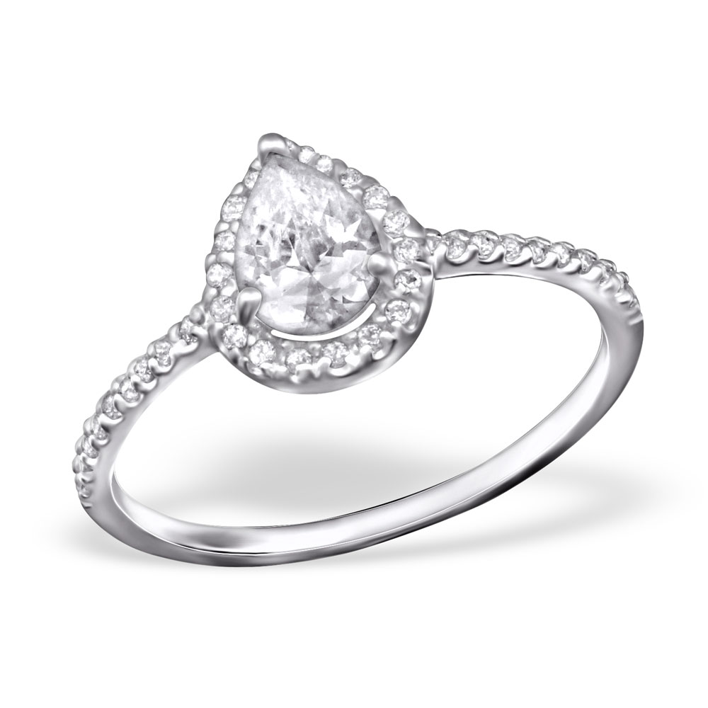 Silver Engagement Ring Luxury Princes IV