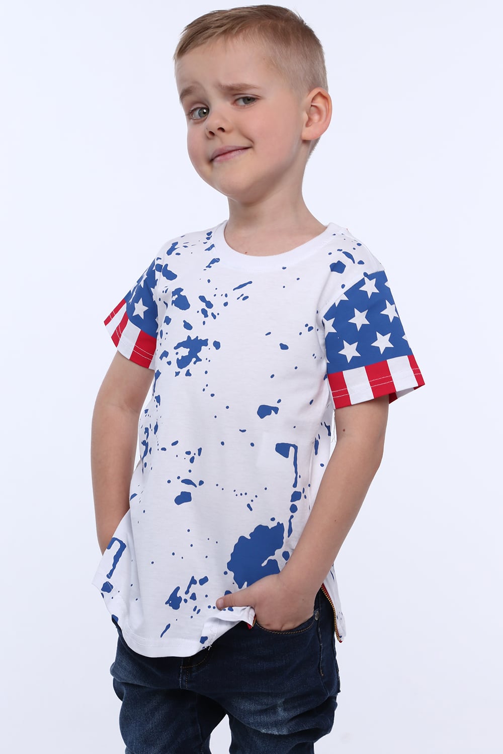 T-shirt with flag motif