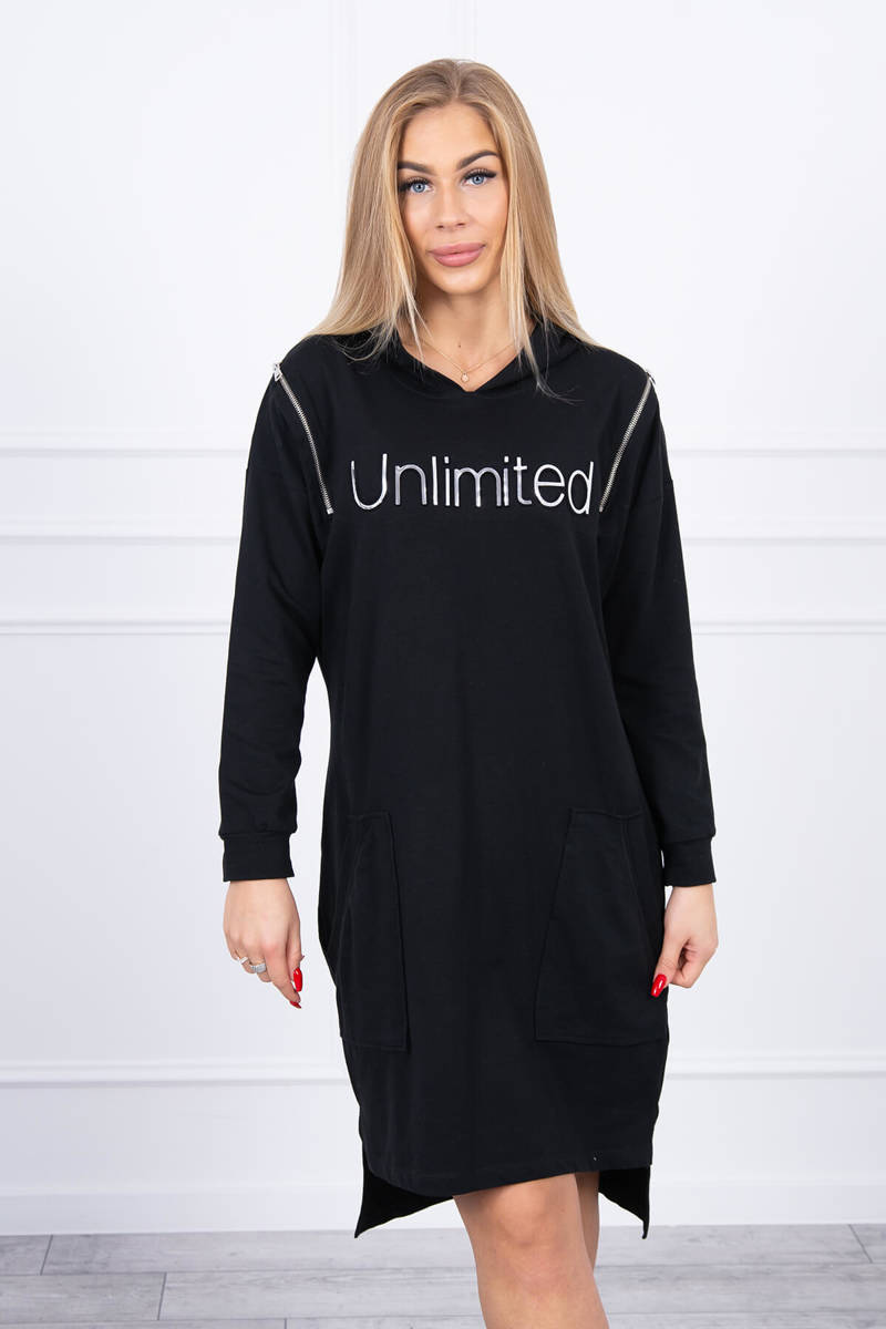 Dress With Inscription Unlimited Black