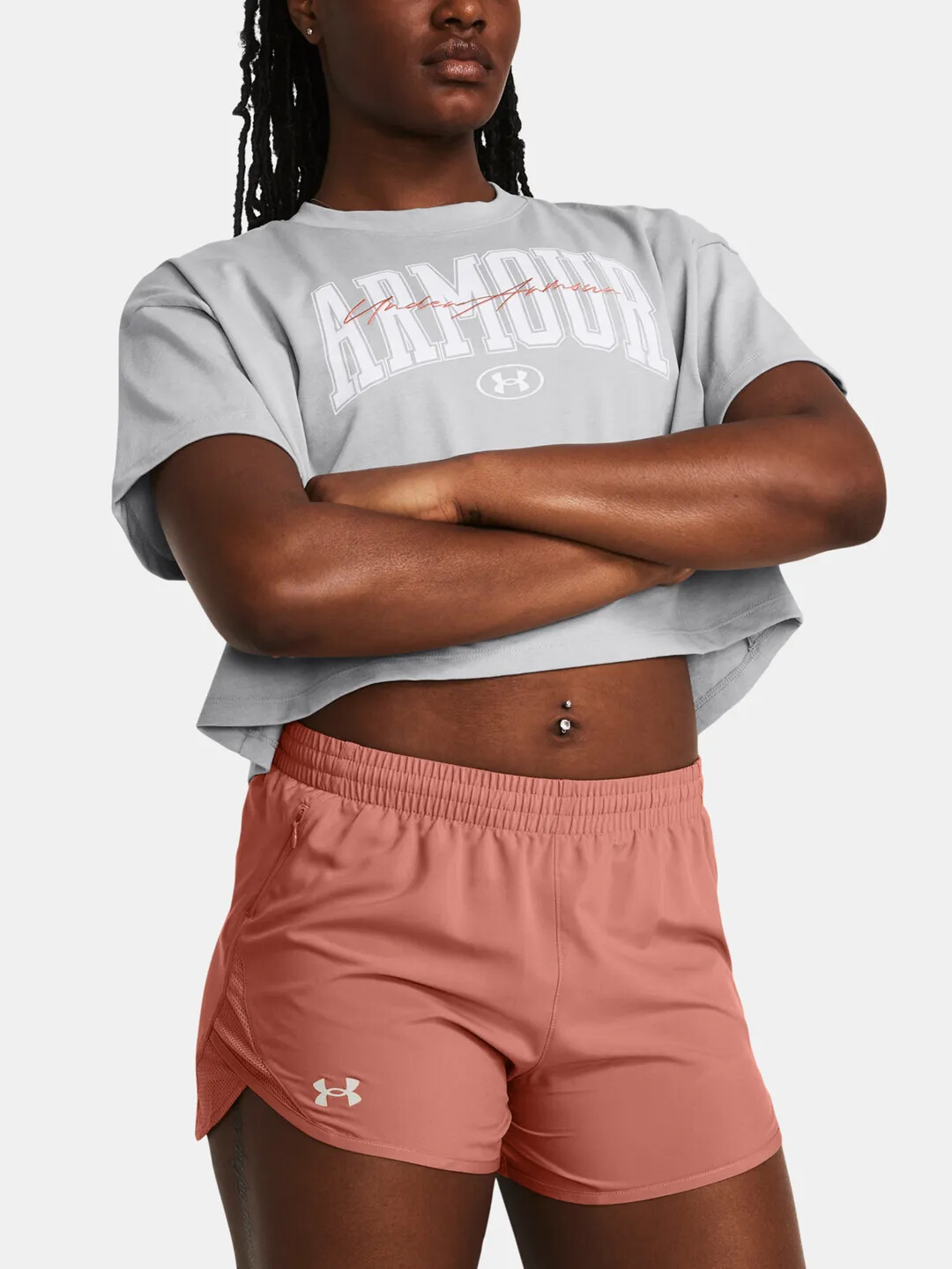 Dámské Tričko Under Armour HW SCRIPTED WM CROP SS