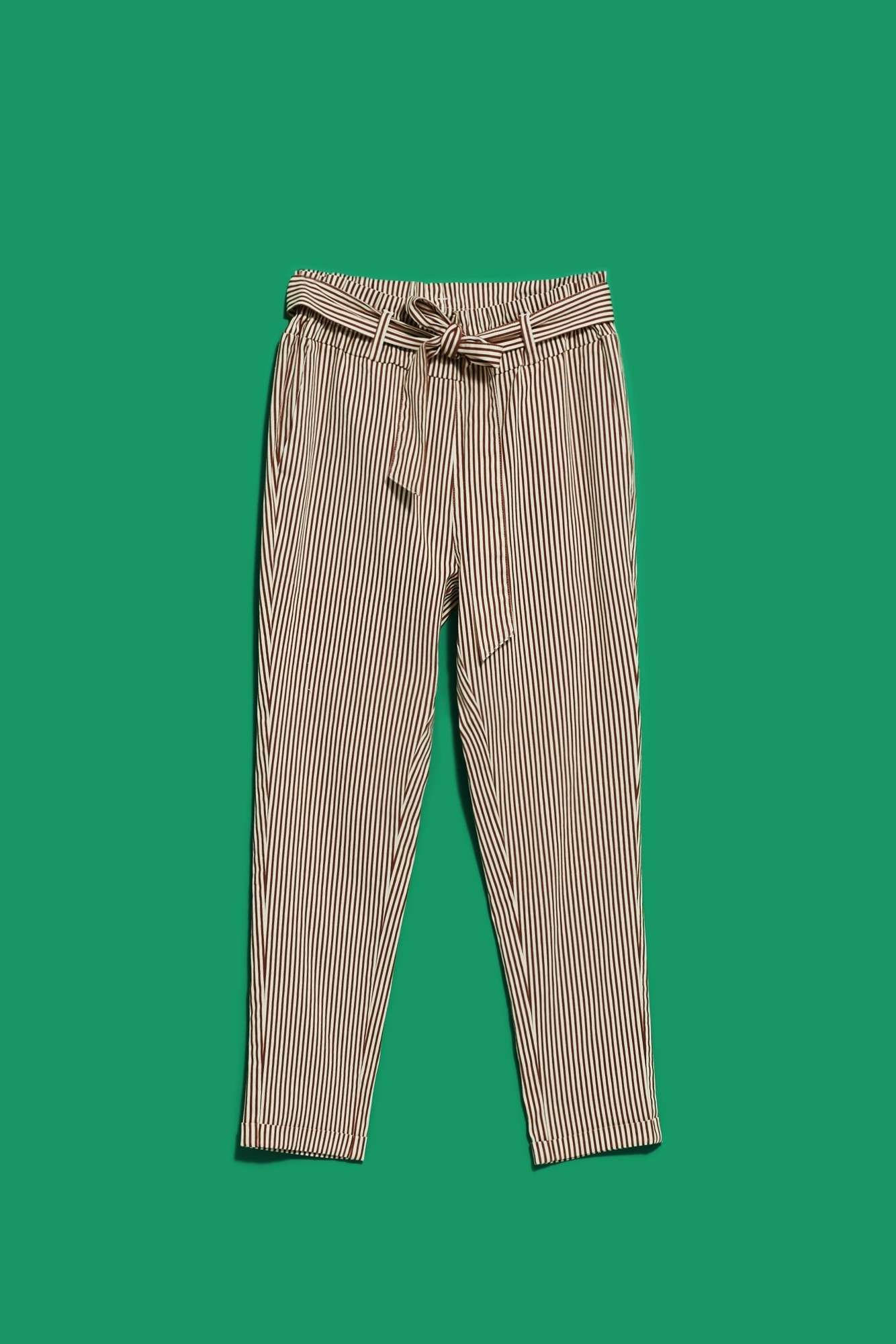 Marisse Women's Trousers L-Sp-4015 Brown_Off White