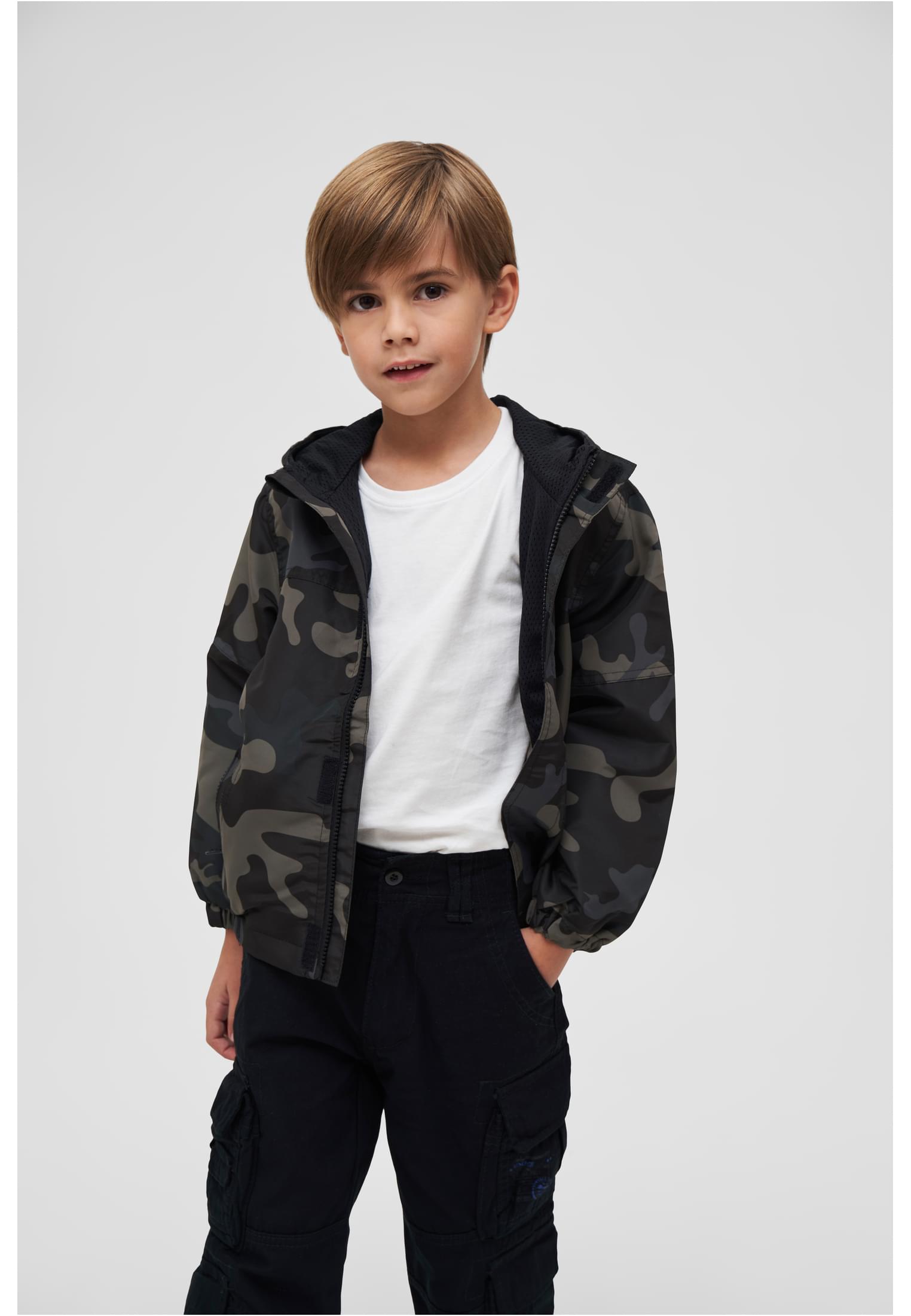 Children's Summer Windbreaker with Darkcamo Front Zipper